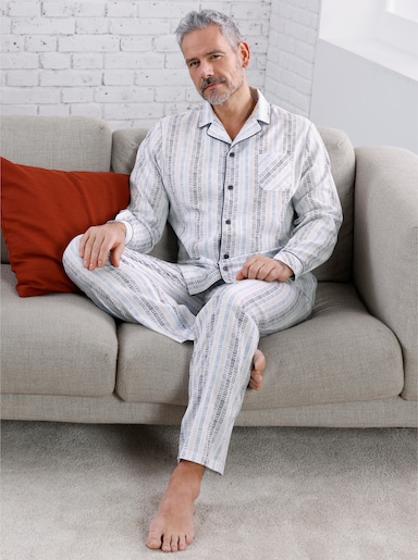 KINGsCLUB Pyjama - wit/duivenblauw bedrukt