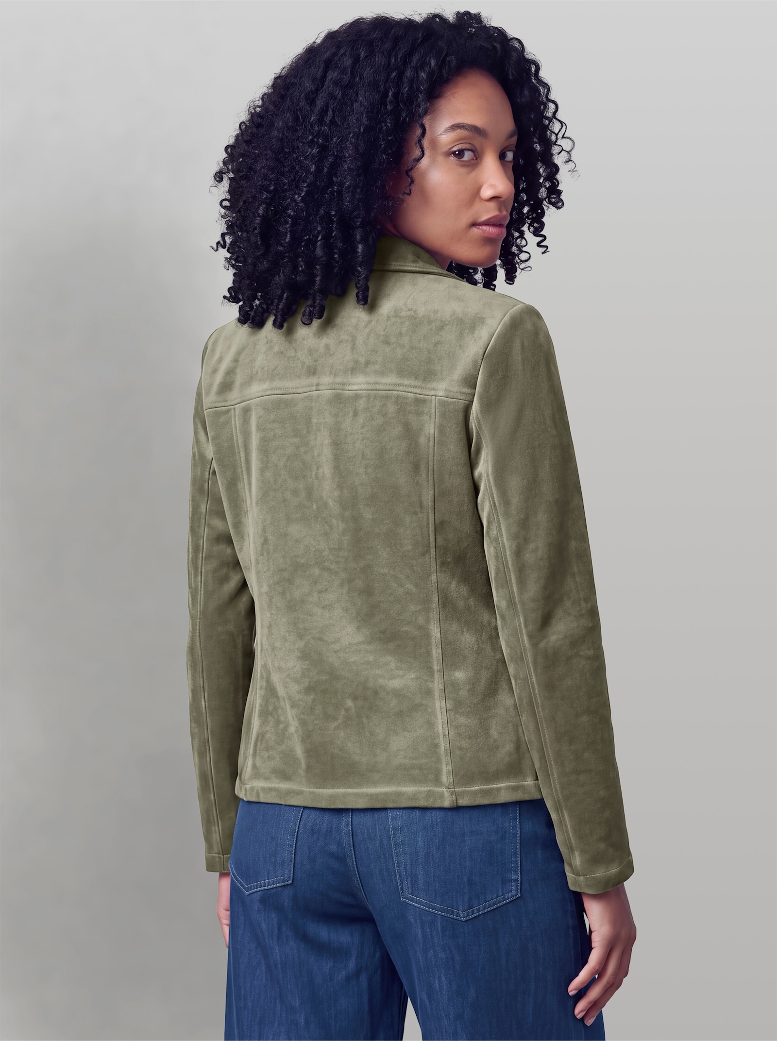 heine Sweatblazer mit Oil-dyed-Waschung - khaki