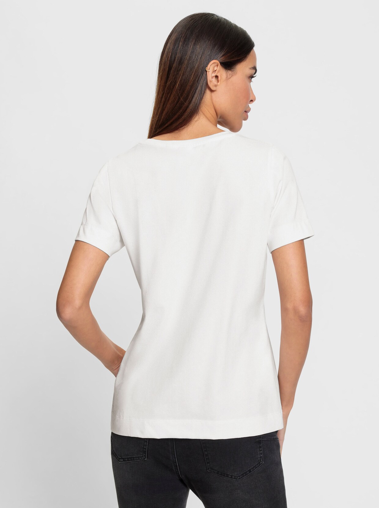 heine Shirt met ronde hals - ecru