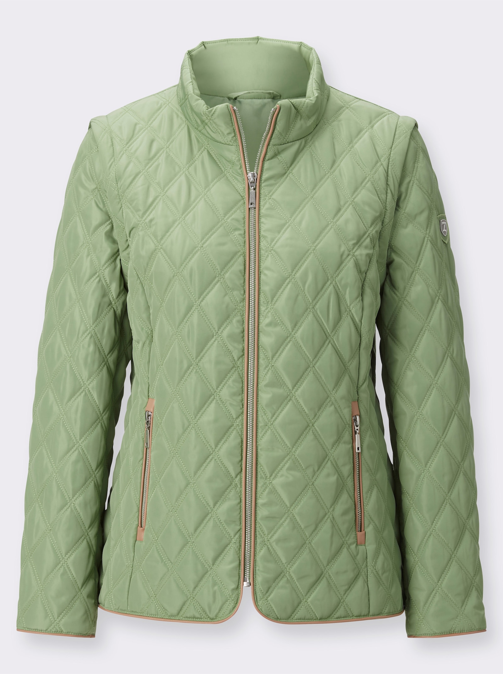 2-in-1-Jacke mit Rautensteppung - eucalyptus