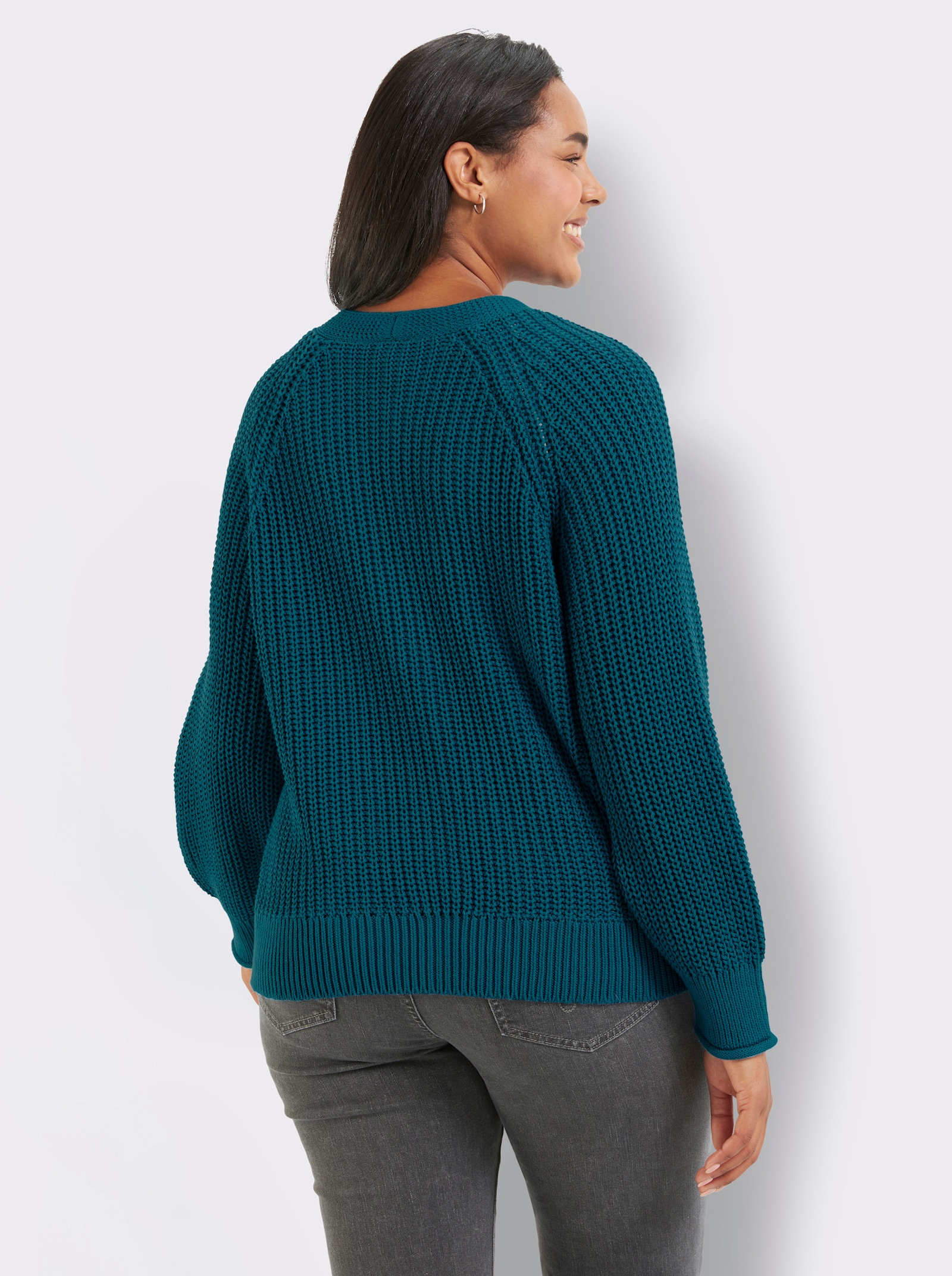 Strickjacke in Grobstrick-Muster - aquapetrol