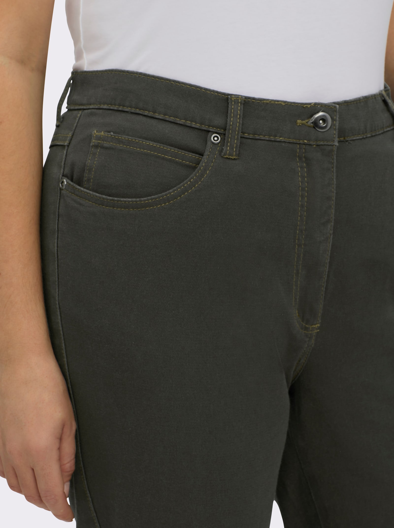 5-Pocket-Jeans mit Stretch-Anteil - khaki
