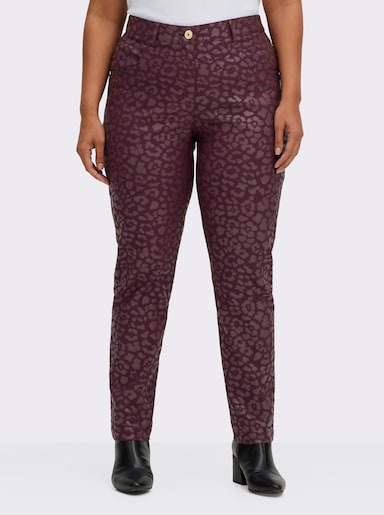 sheego Bengalinhose - burgund-bedruckt