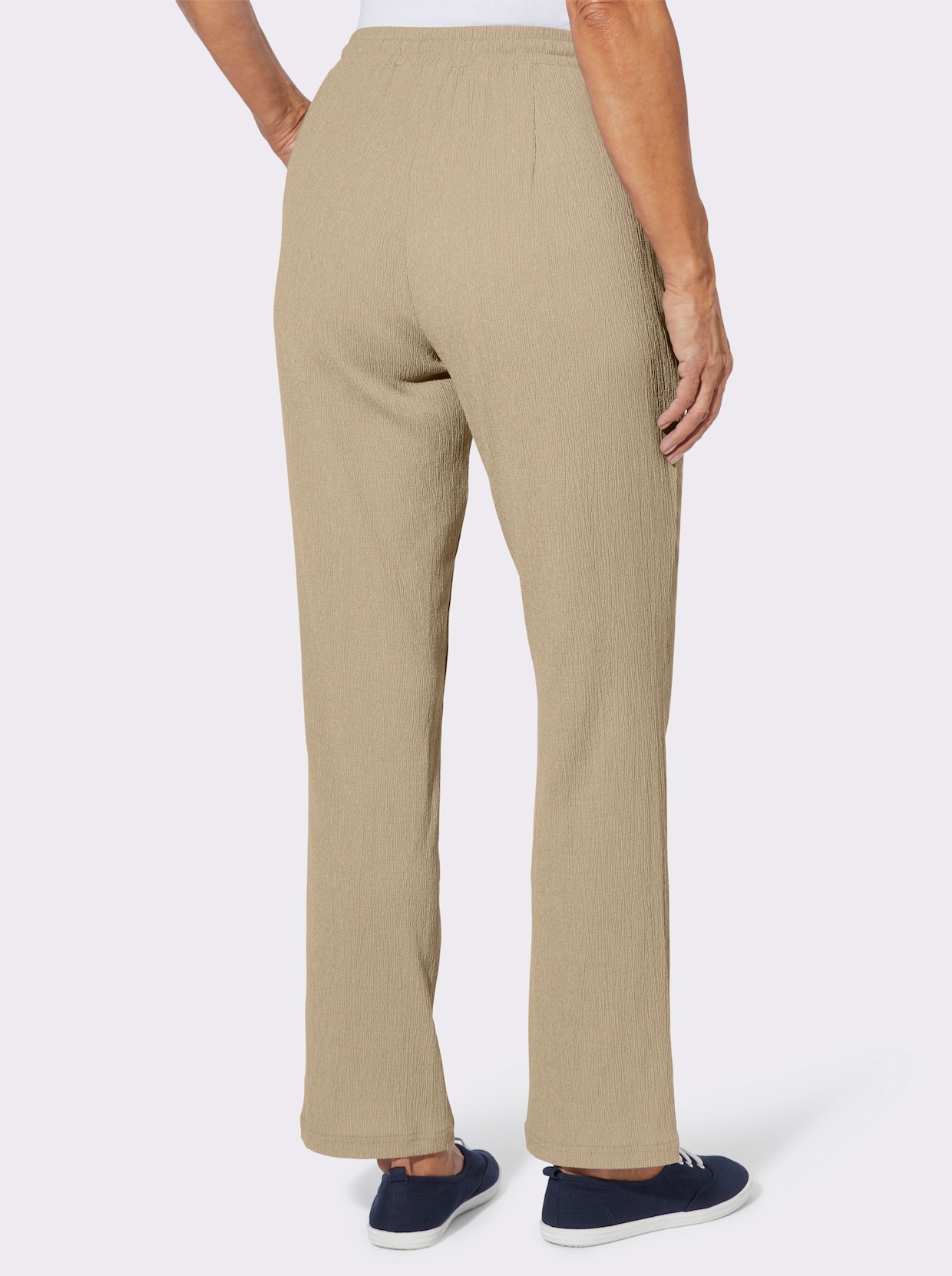 Schlupfhose in Crinkle-Qualität - beige