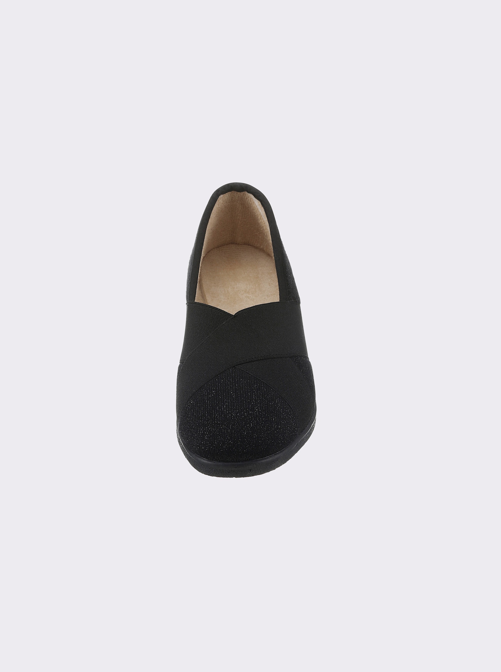 Slipper aus Textil - schwarz