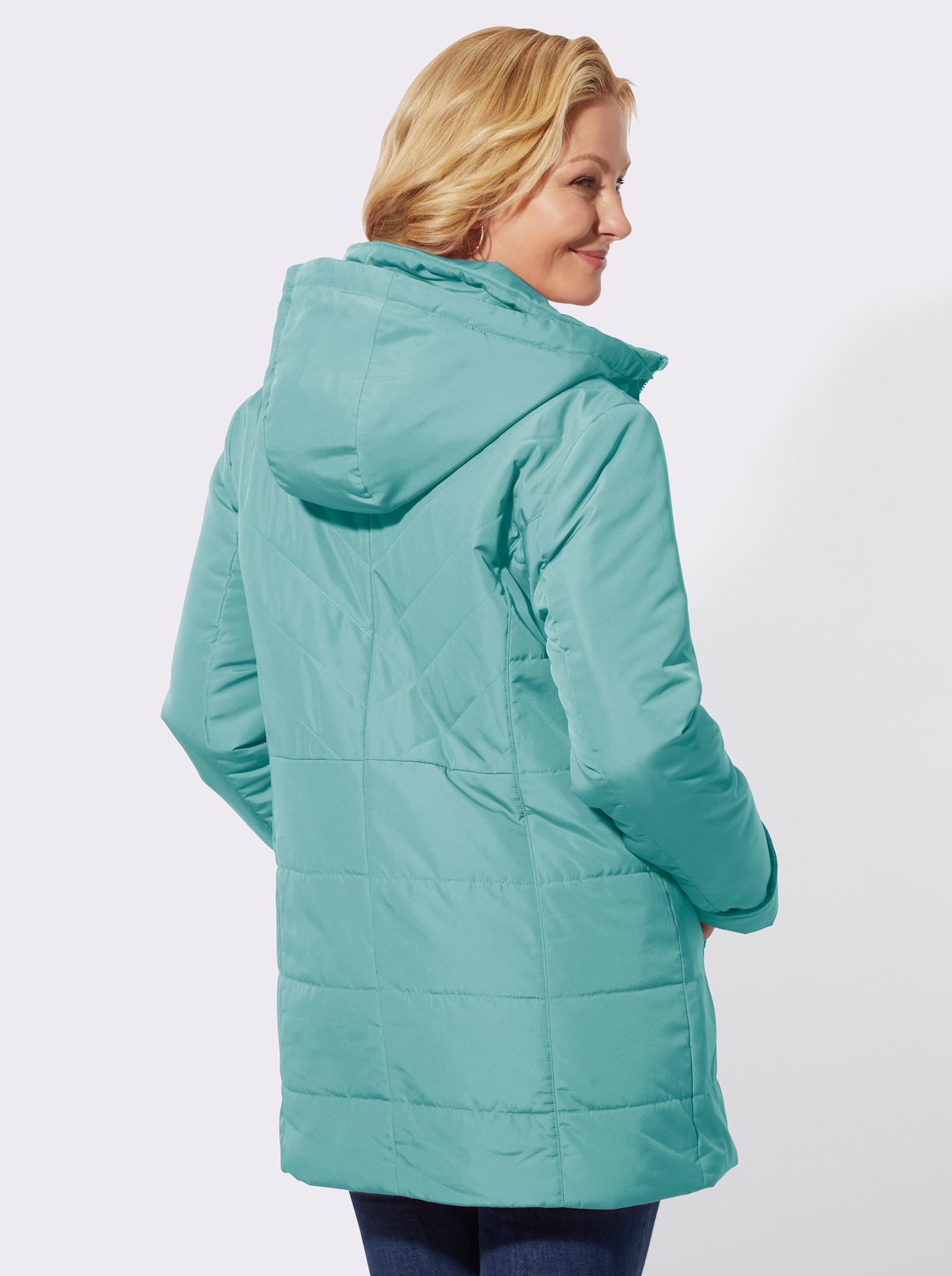 Jacke mit abzippbarer Kapuze - salbei