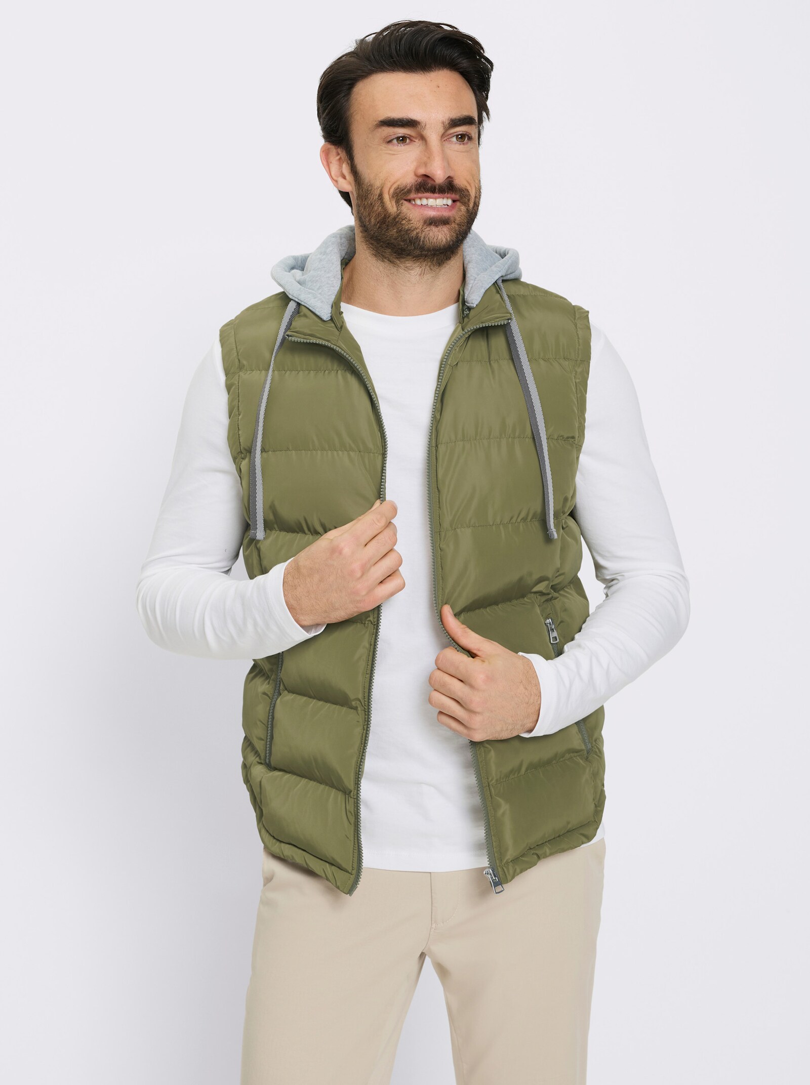 Marco Donati Steppweste mit Kapuze, abtrennbar - oliv