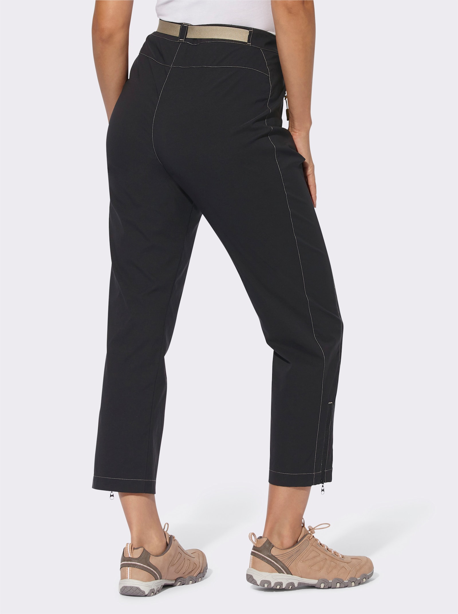 Funktionshose inklusive Gürtel - schwarz