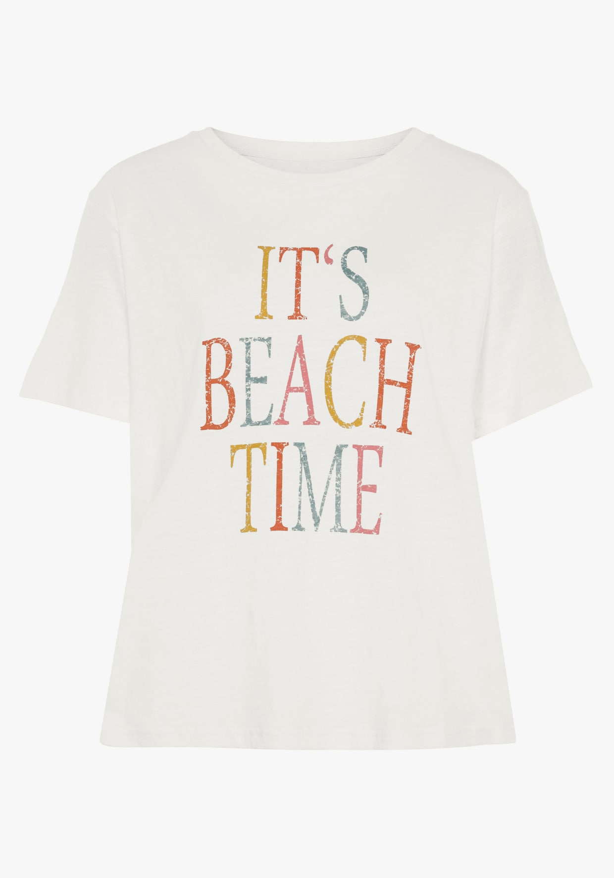 Beachtime T-shirt - crème bedrukt