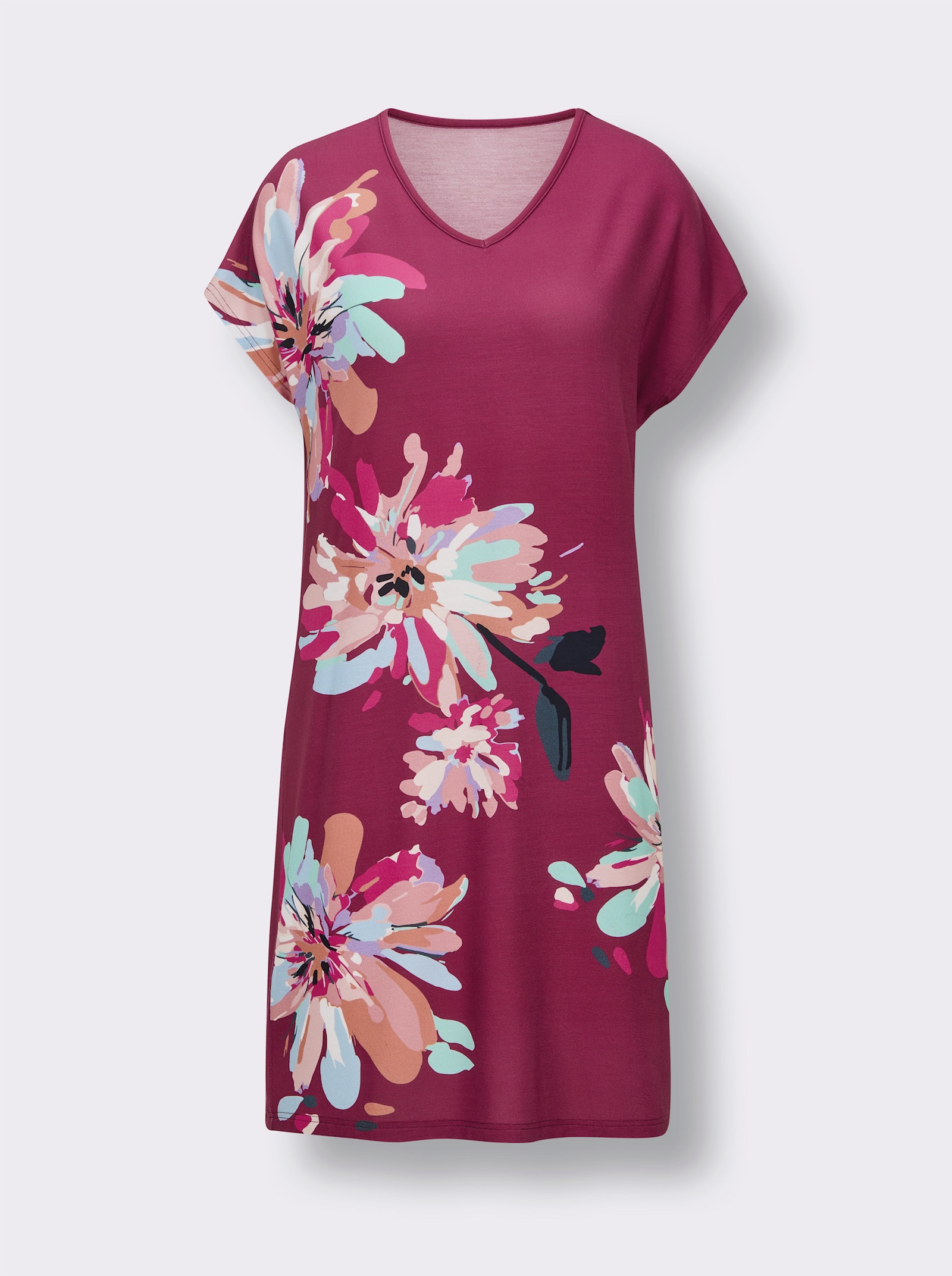 wäschepur Nachthemd - malve/rookblauw bedrukt