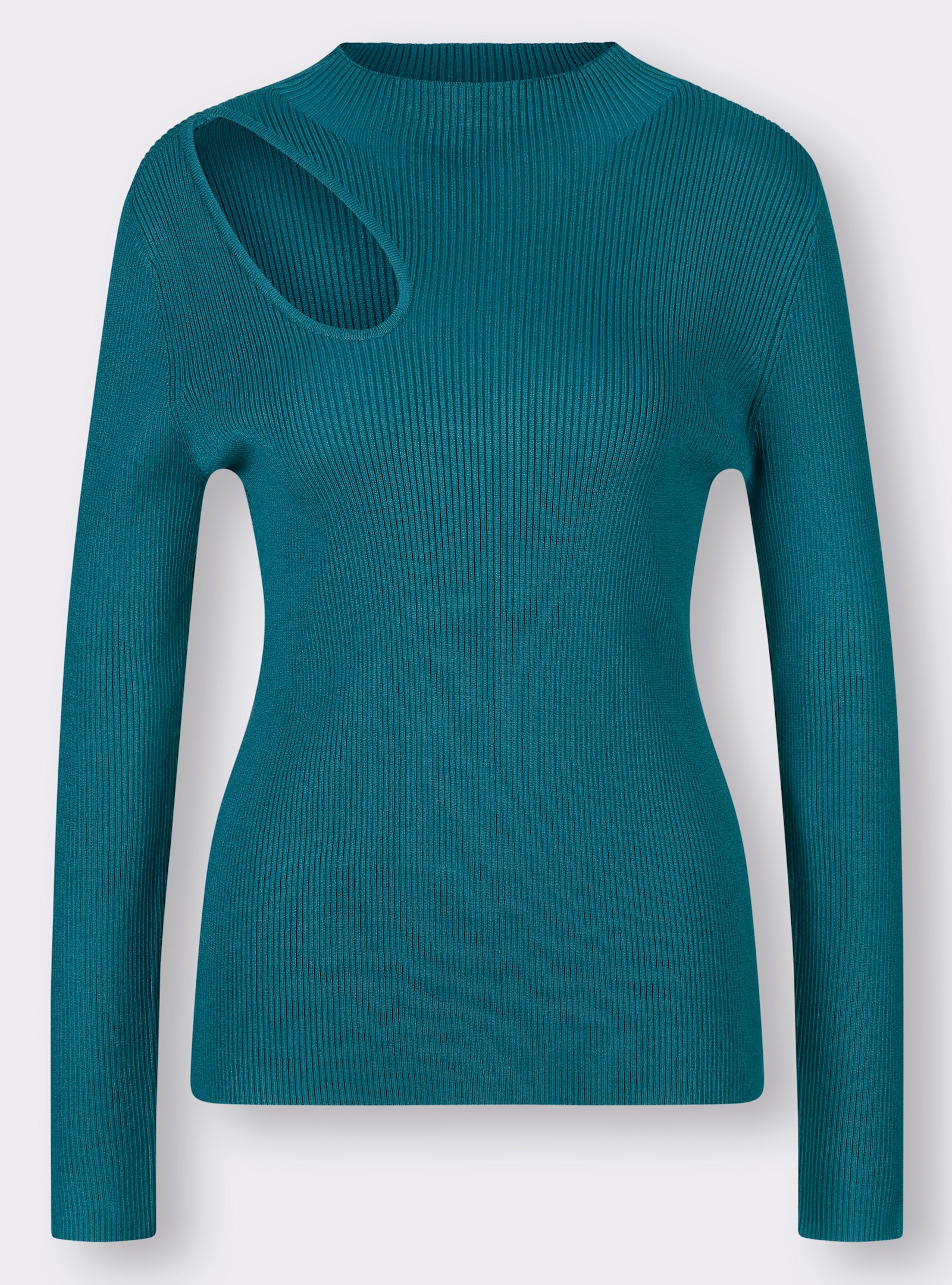 Langarm-Pullover mit Cut-out-Detail - aquapetrol