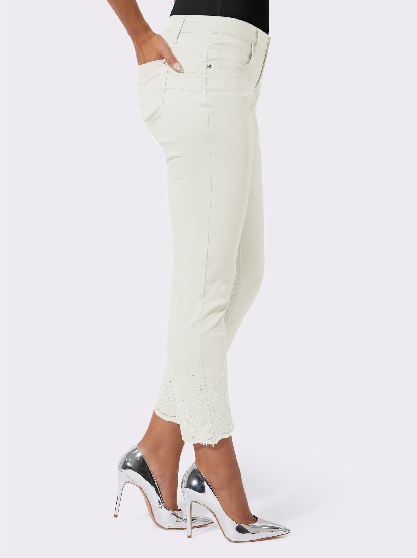 5-Pocket-Jeans mit Wellenkanten - ecru