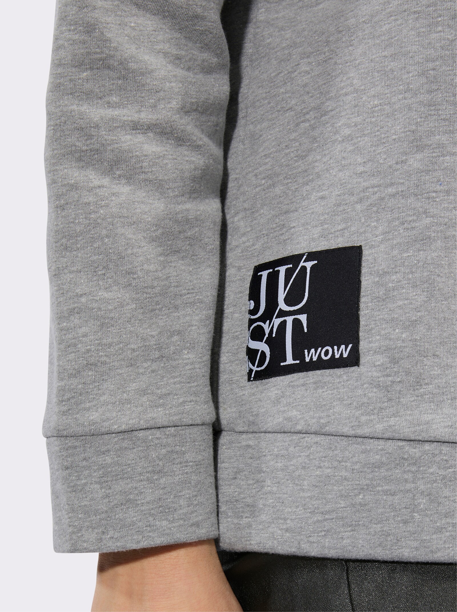 Sweatshirt mit Druck-Motiv - grau-meliert