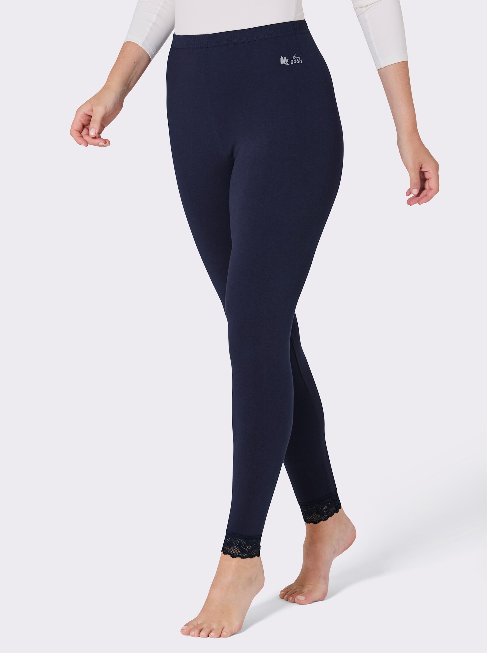 feel good Leggings - schwarz + marine