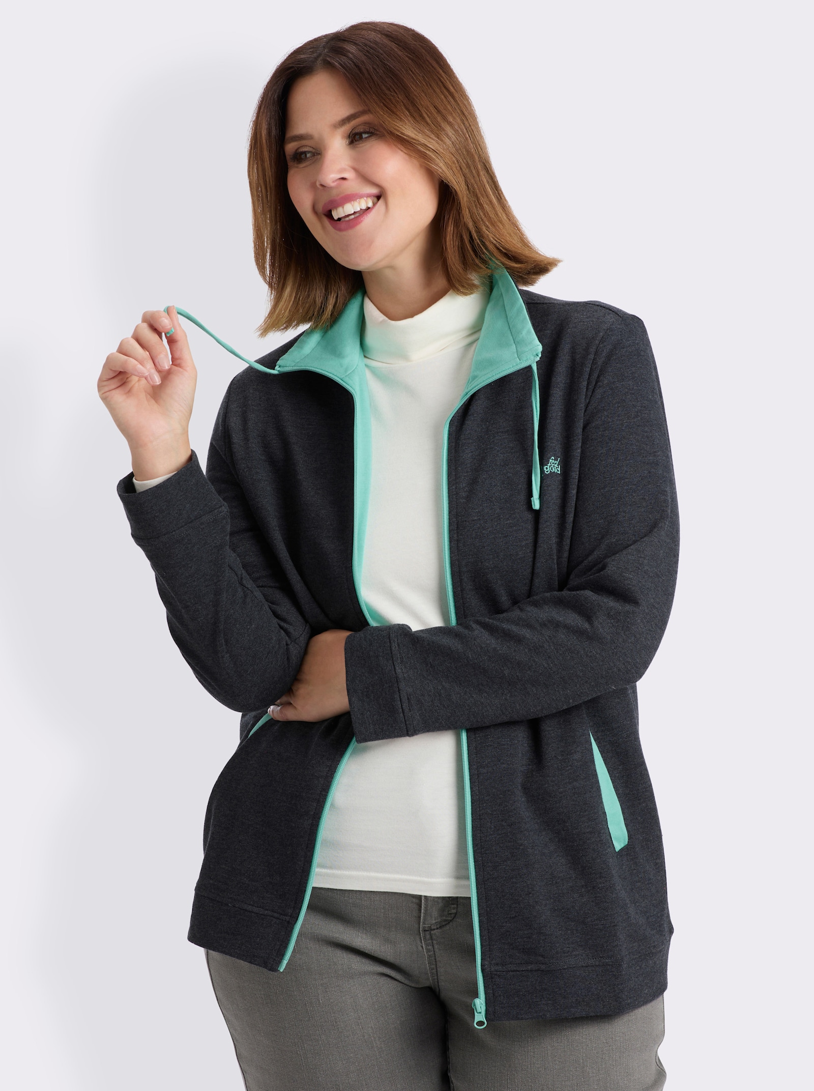 feel good Jacke - marine-meliert