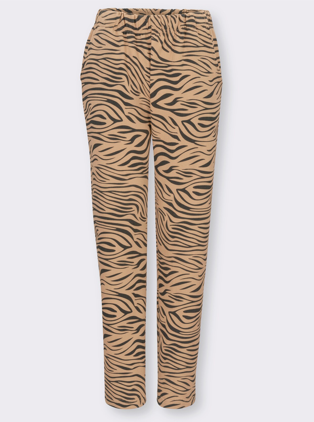 Sweatbroek - camel/zwart geprint