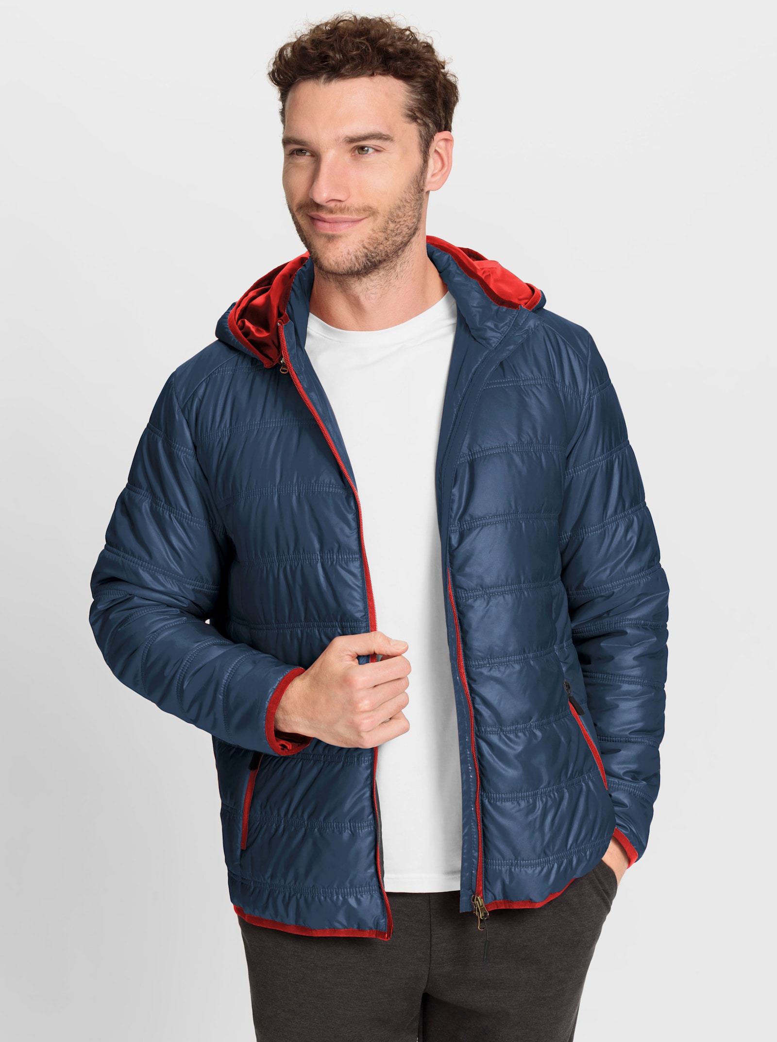 Catamaran Sports Steppjacke mit 3 Innentaschen - dunkelblau-rot