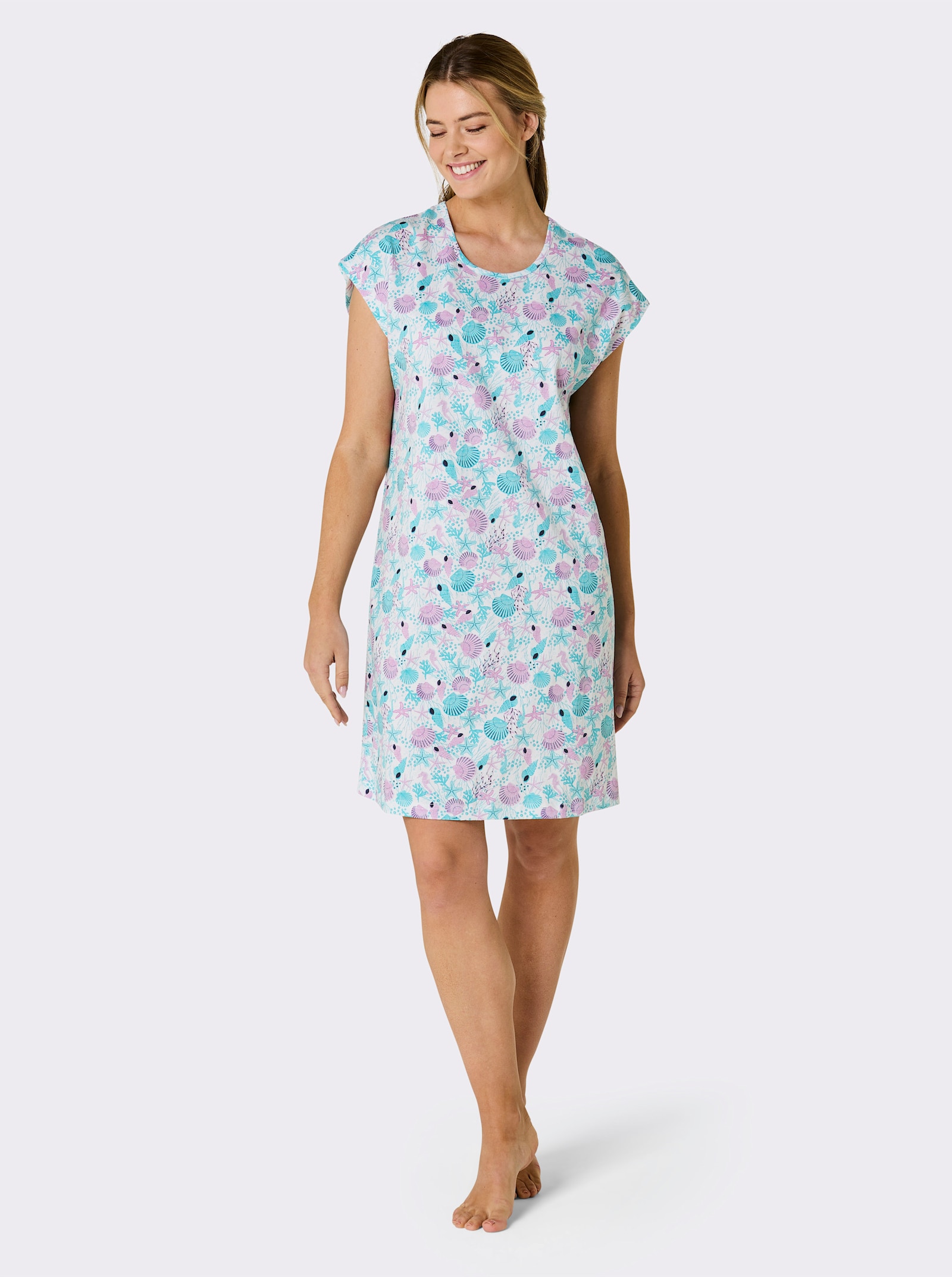 feel good Sommerkleid - marine-bedruckt + weiß-bedruckt