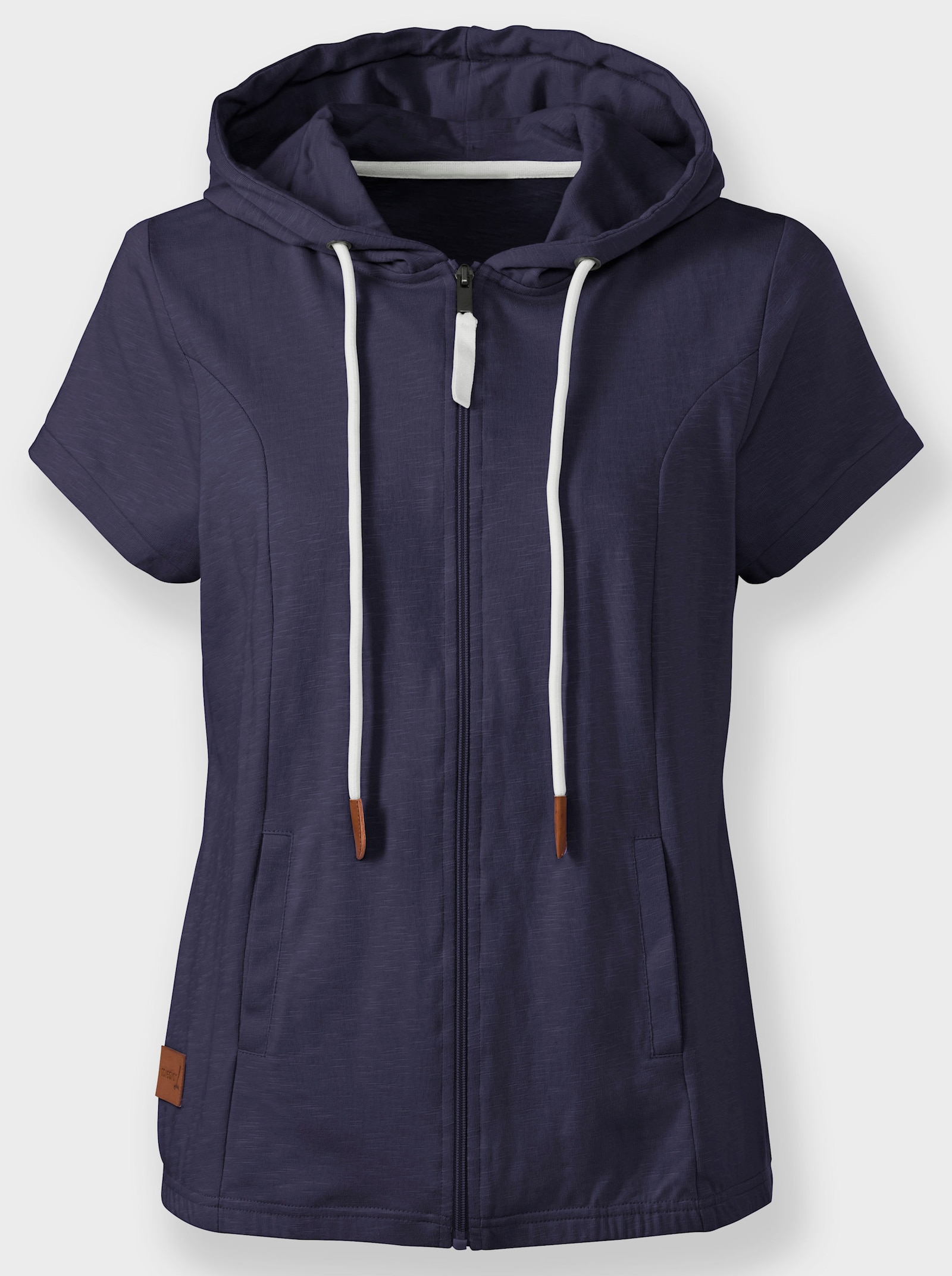 Sweatjacke mit Nahttaschen - marine