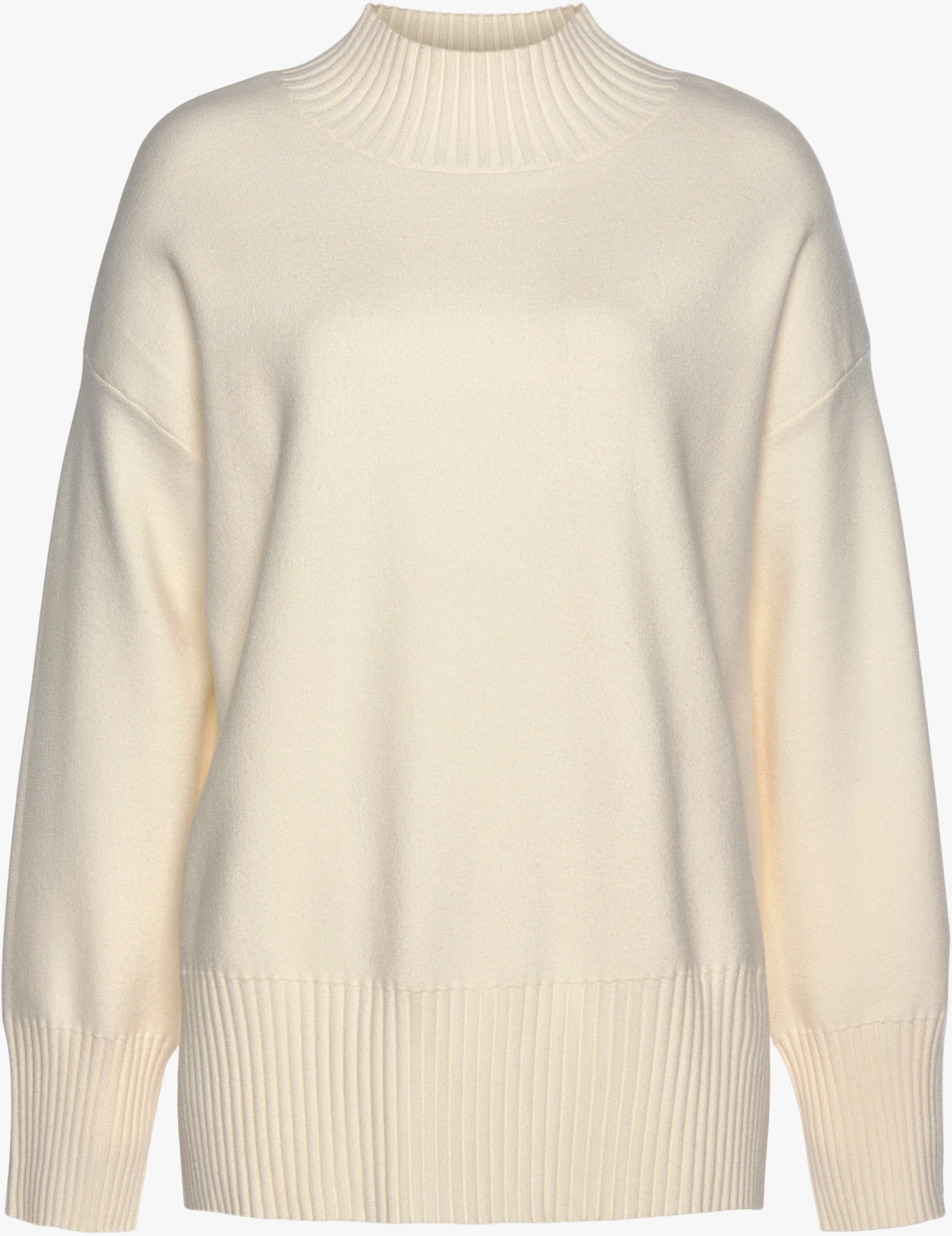 LASCANA Stehkragenpullover - hellbeige