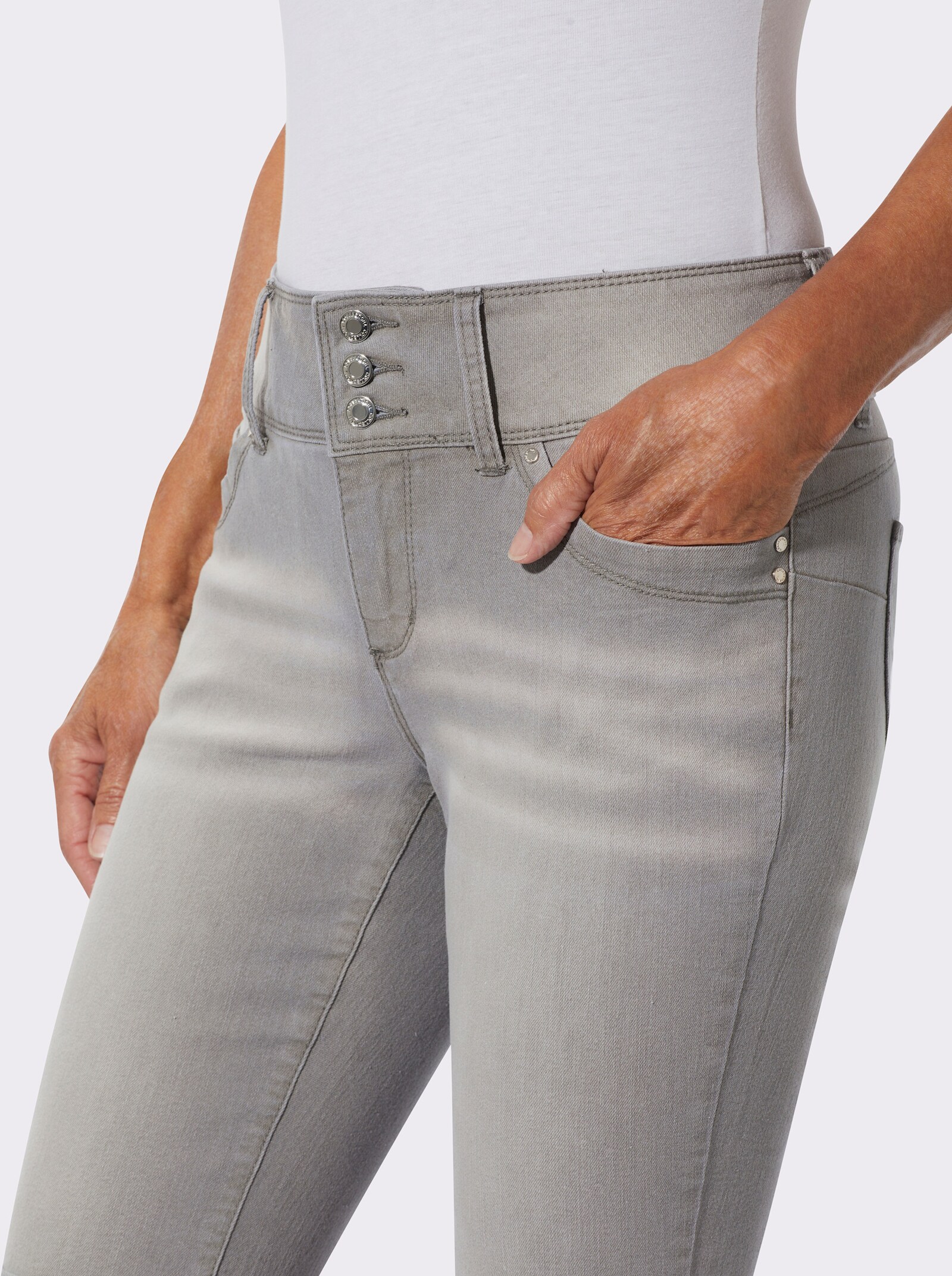 Bermudas mit gekrempeltem Saum - grey-denim