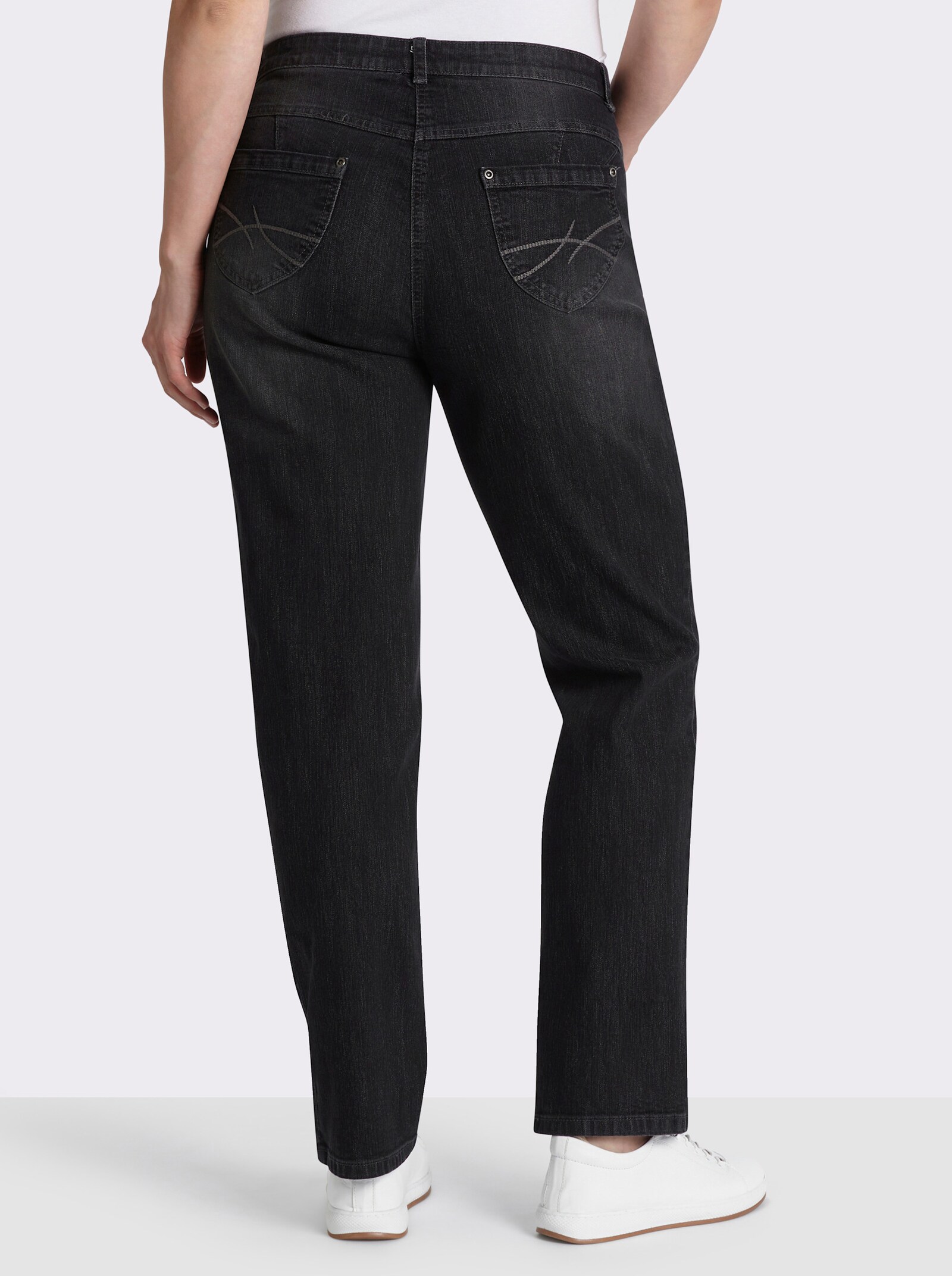 5-Pocket-Jeans mit Hell-Dunkel-Effekt - black-denim