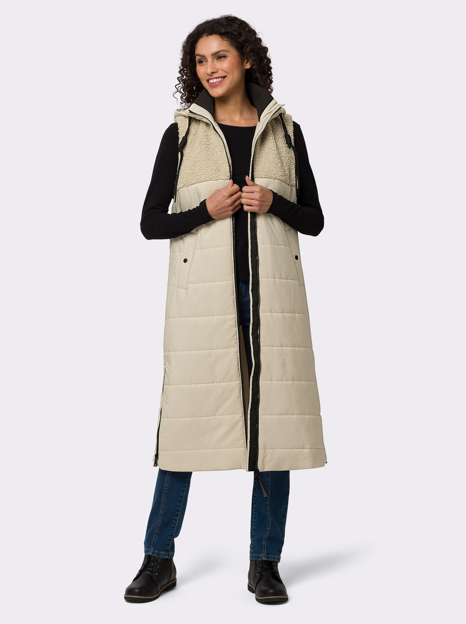 heine Steppweste mit Kapuze - sand