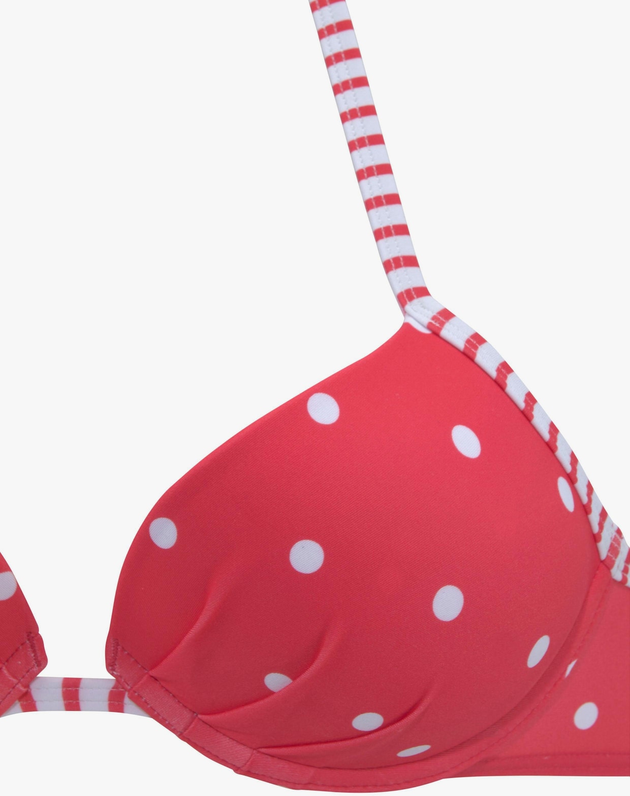 s.Oliver Haut de bikini push-up - rouge-blanc