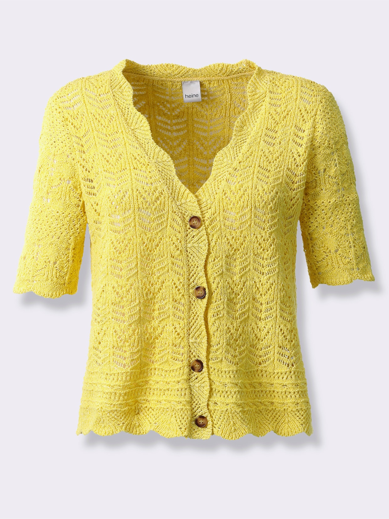 heine Ajourstrickjacke - limone