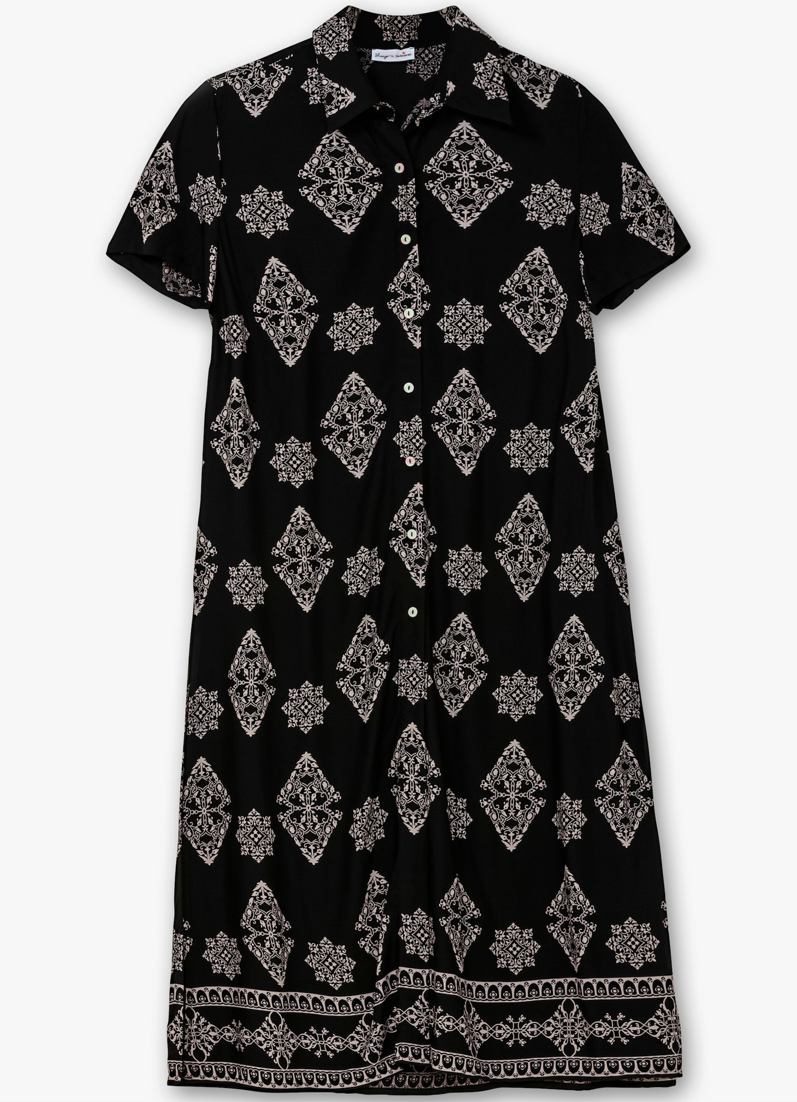 sheego by Joe Browns Longbluse extralang, mit Ornamentdruck - schwarz-gemustert