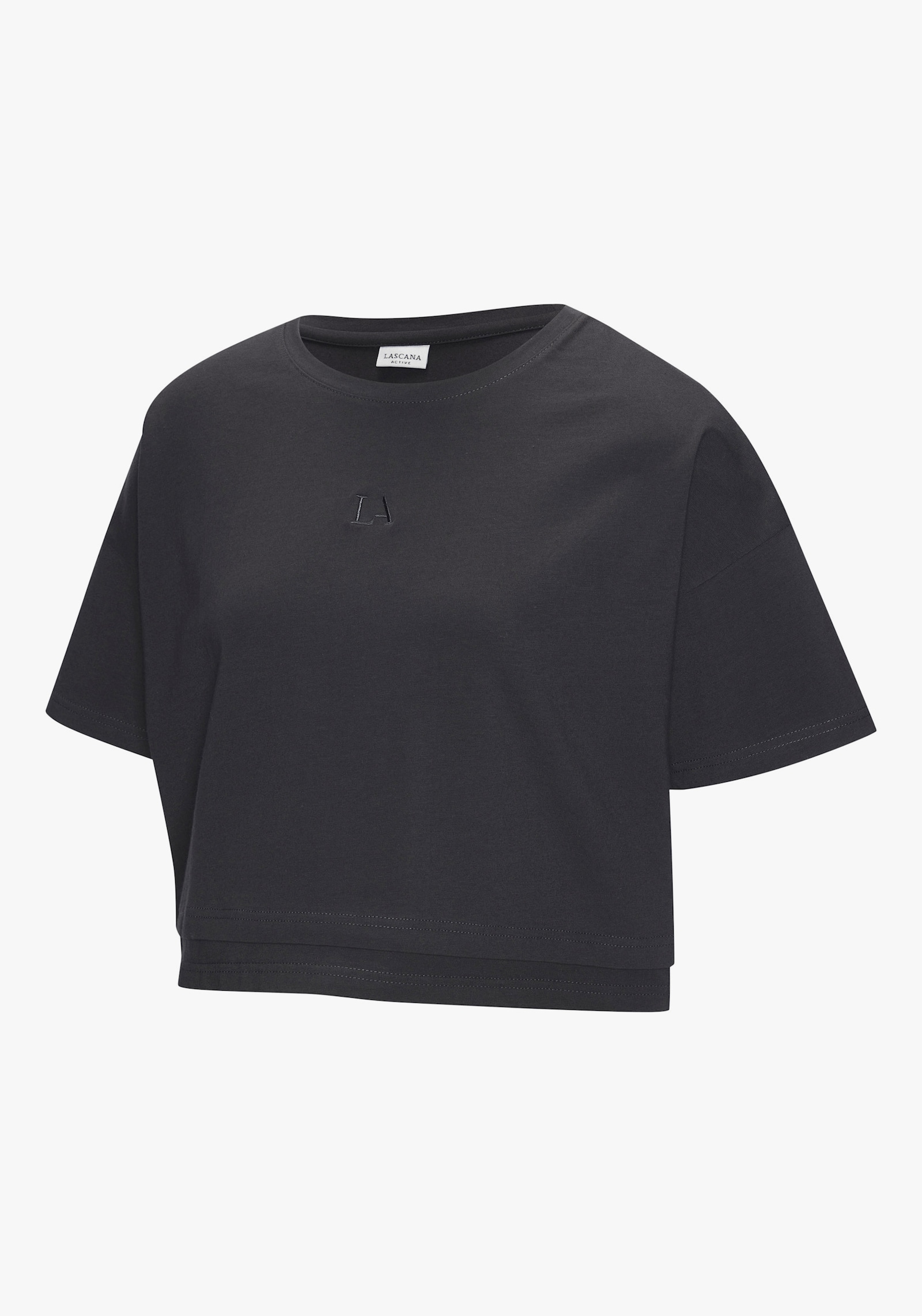 LASCANA Kurzarmshirt - anthrazit