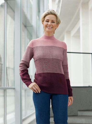 Pullover - hortensie-burgund-gemustert