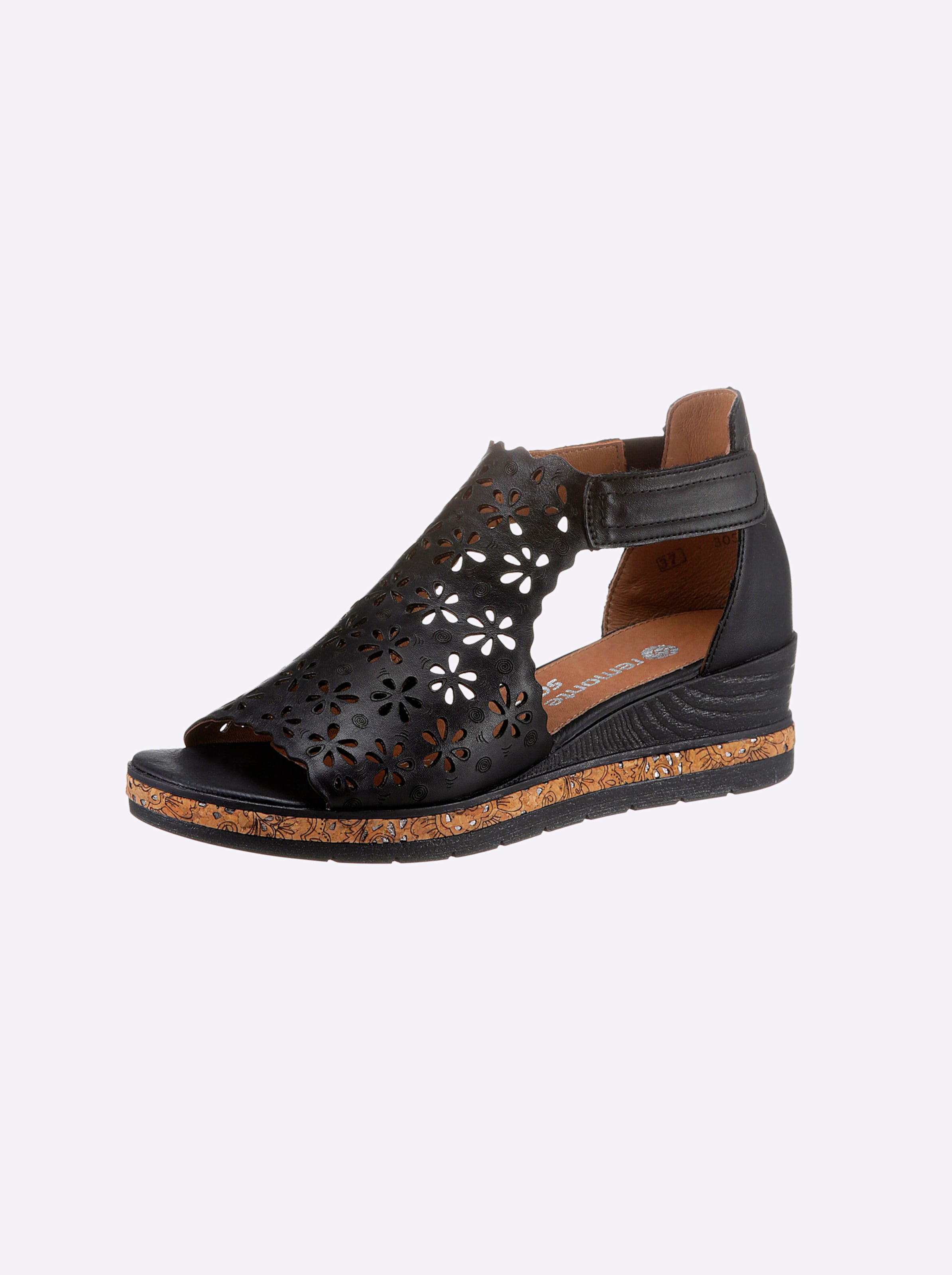 Remonte Dames sandalen Sandalen Plat - zwart - Maat 37