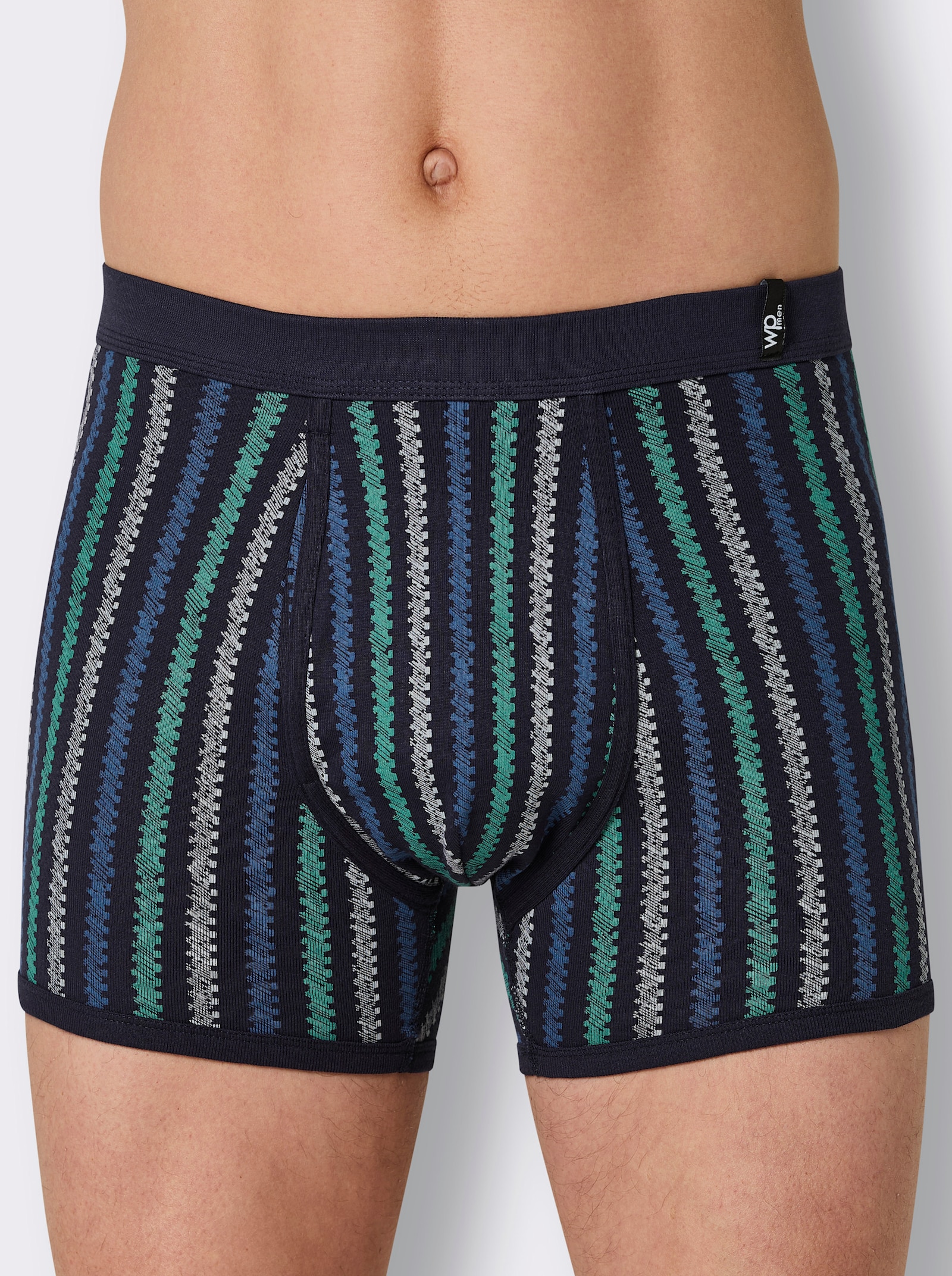 wäschepur men Hose kurz - anthrazit-bedruckt + marine-bedruckt