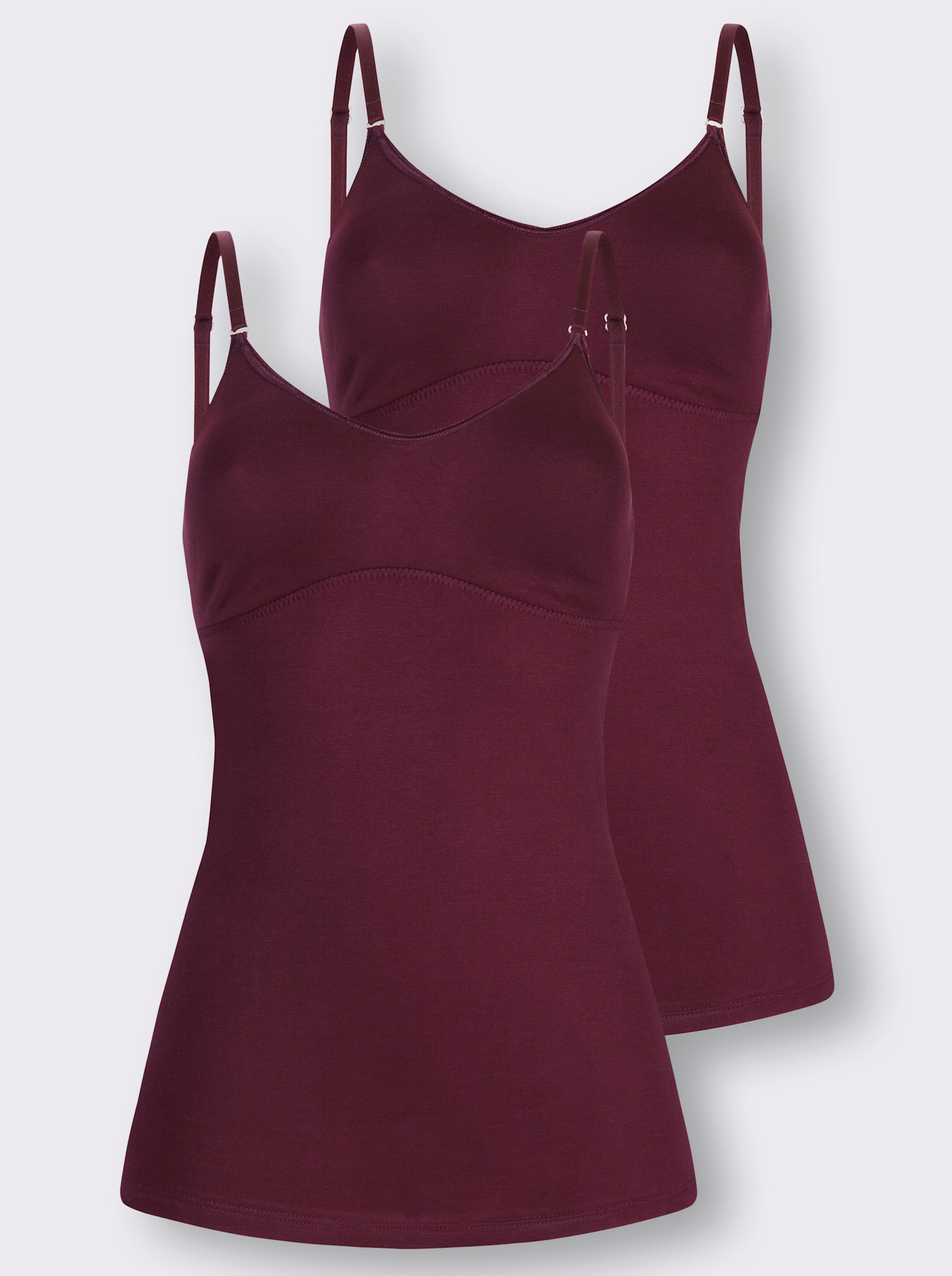 wäschepur Behahemd met dubbel voorgevormde cups - braamrood