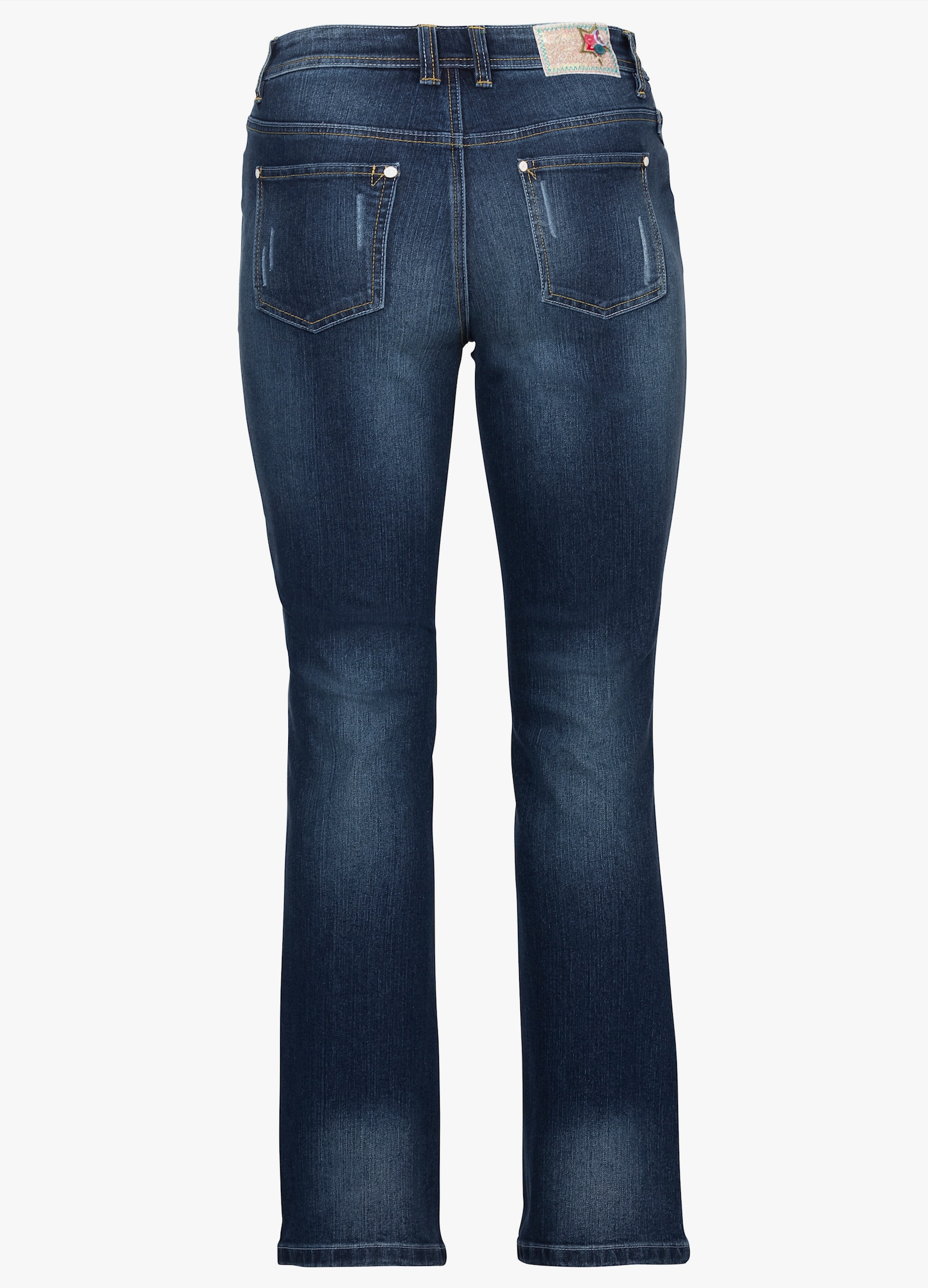 sheego by Joe Browns Bootcut jeans in used-look - dark blue denim