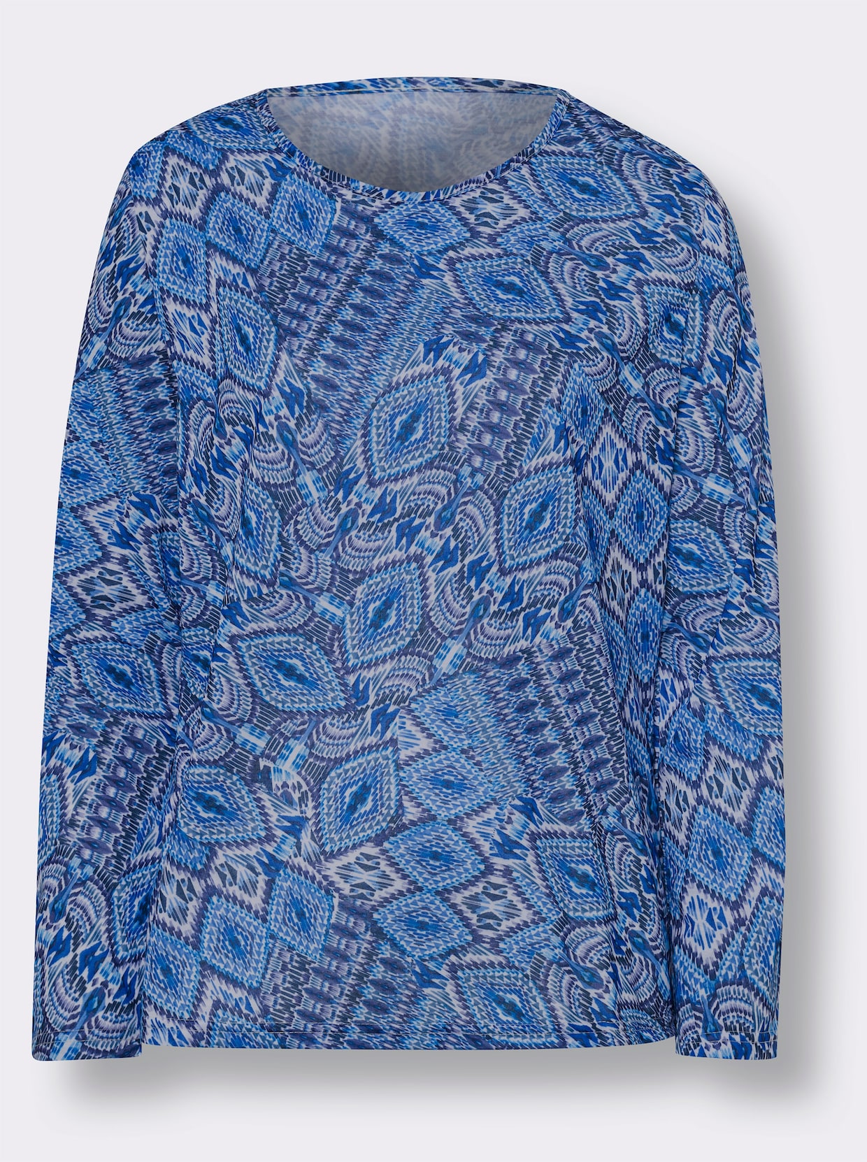 Shirt met lange mouwen - middenblauw geprint