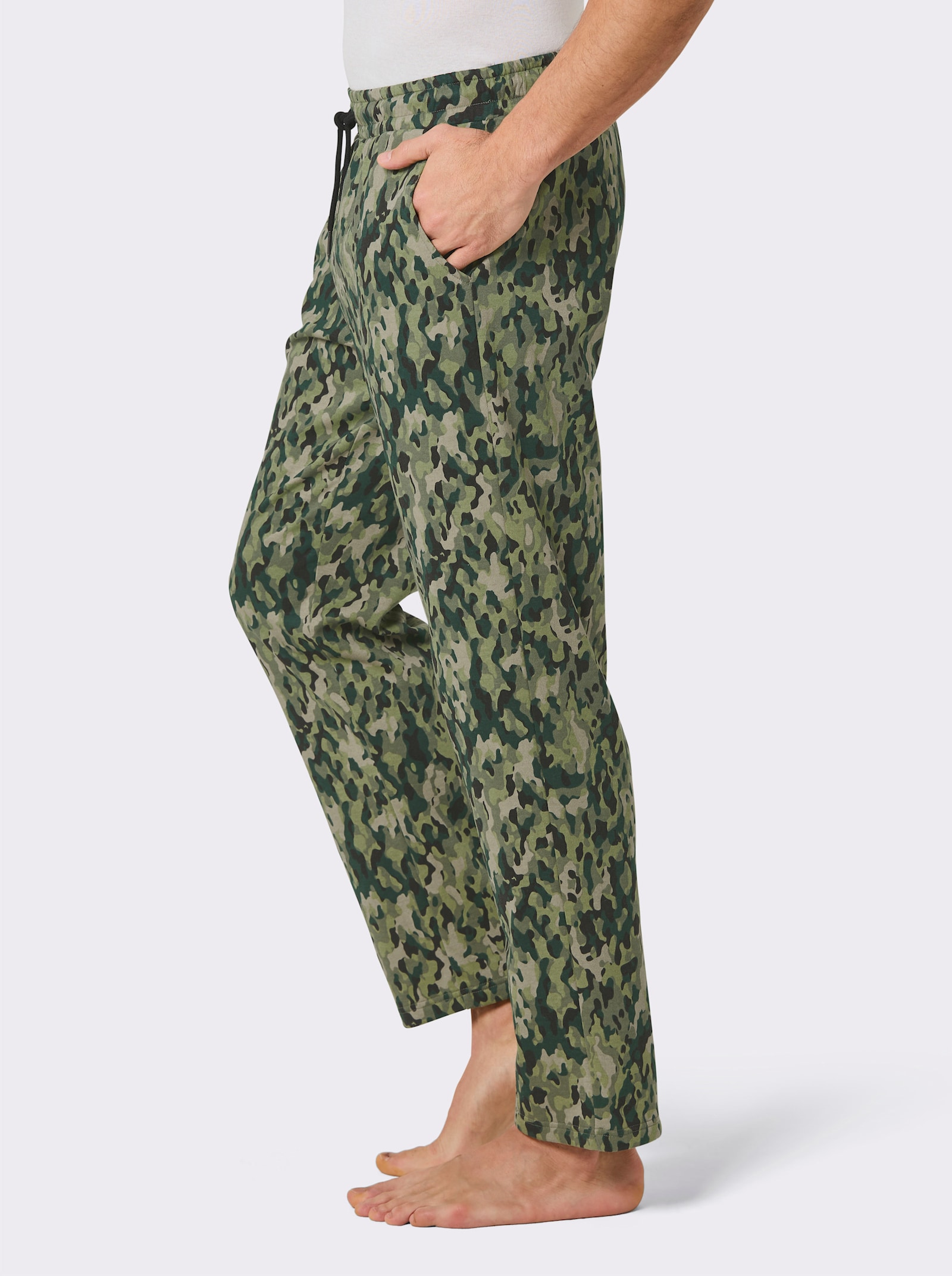 feel good Hose - schwarz-khaki-bedruckt