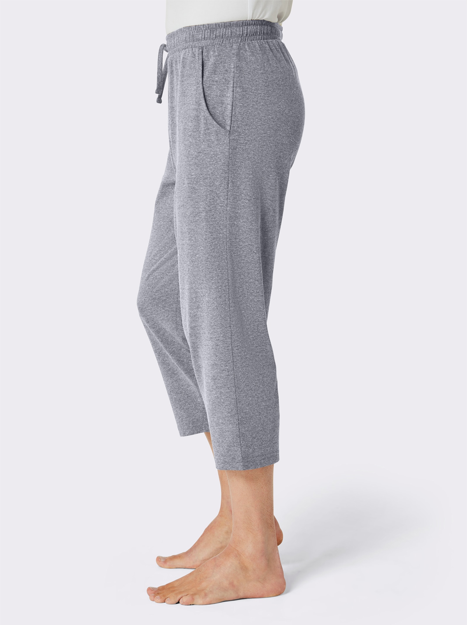 wäschepur men Hose 3/4-lang - grau-meliert + mittelblau