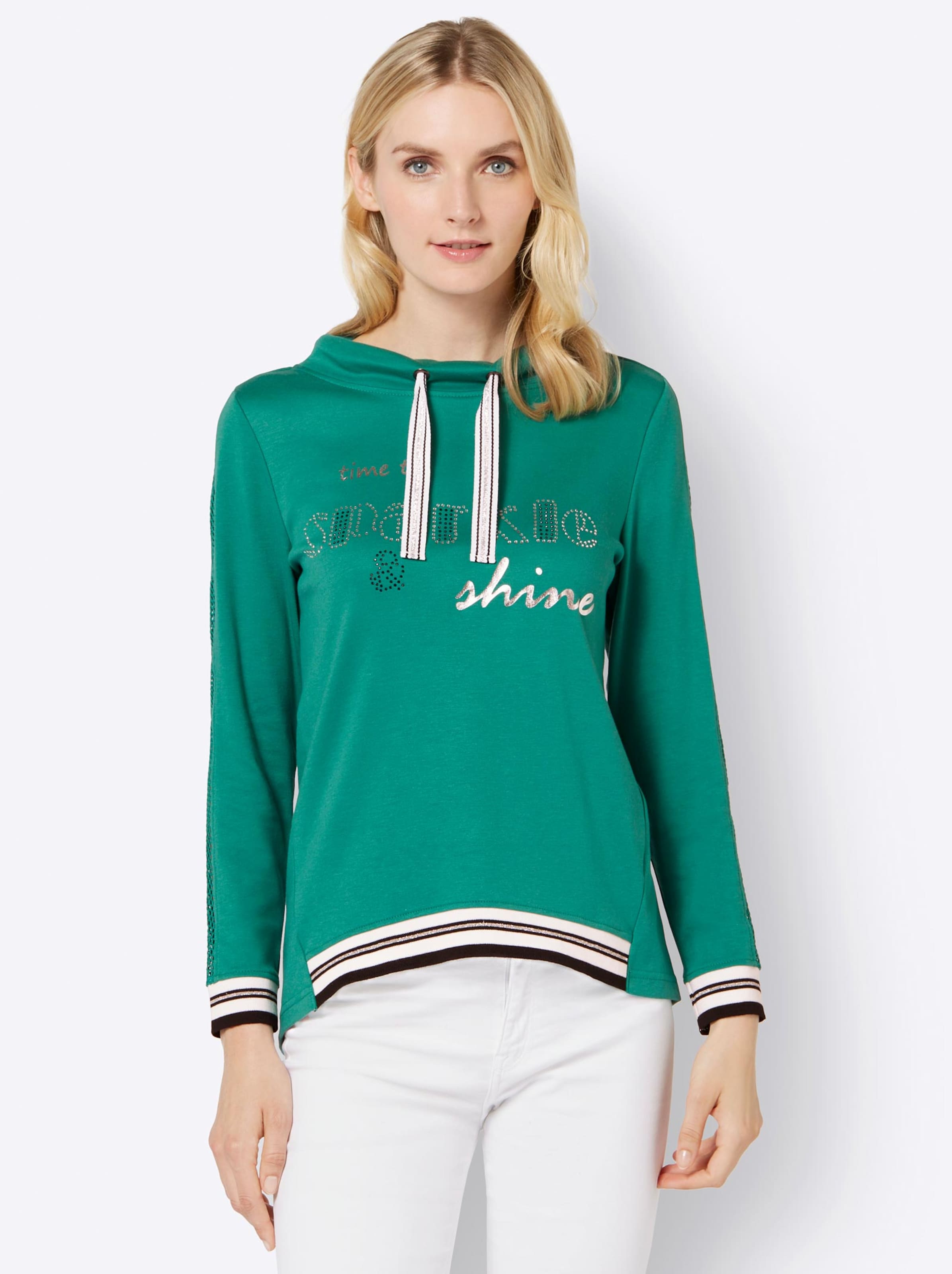 Damenmode Shirts Sweatshirt in smaragd 