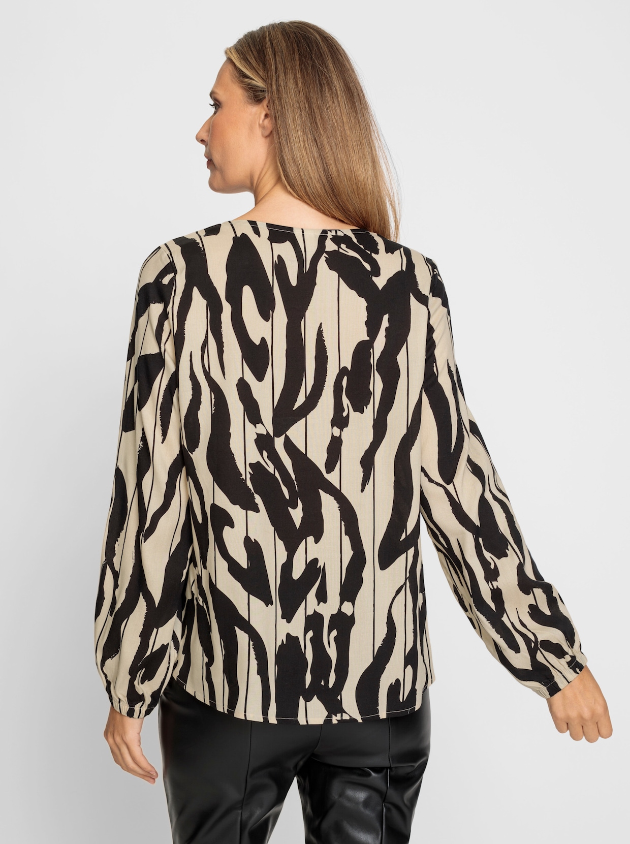 heine Blouse met print - zwart/zand geprint