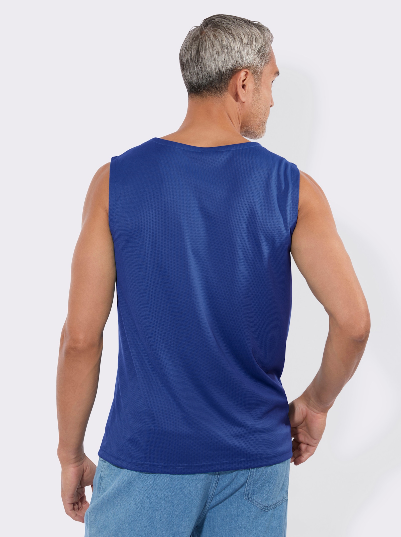 Achselshirt mit platziertem Schriftzug - royalblau