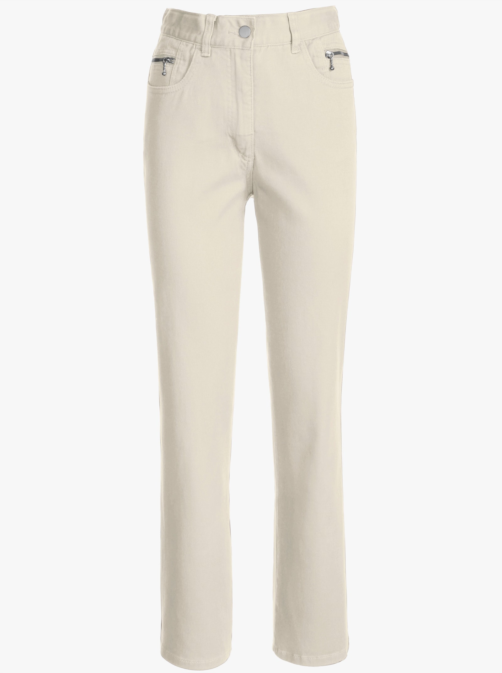 5-Pocket-Jeans gerade geschnitten - wollweiß