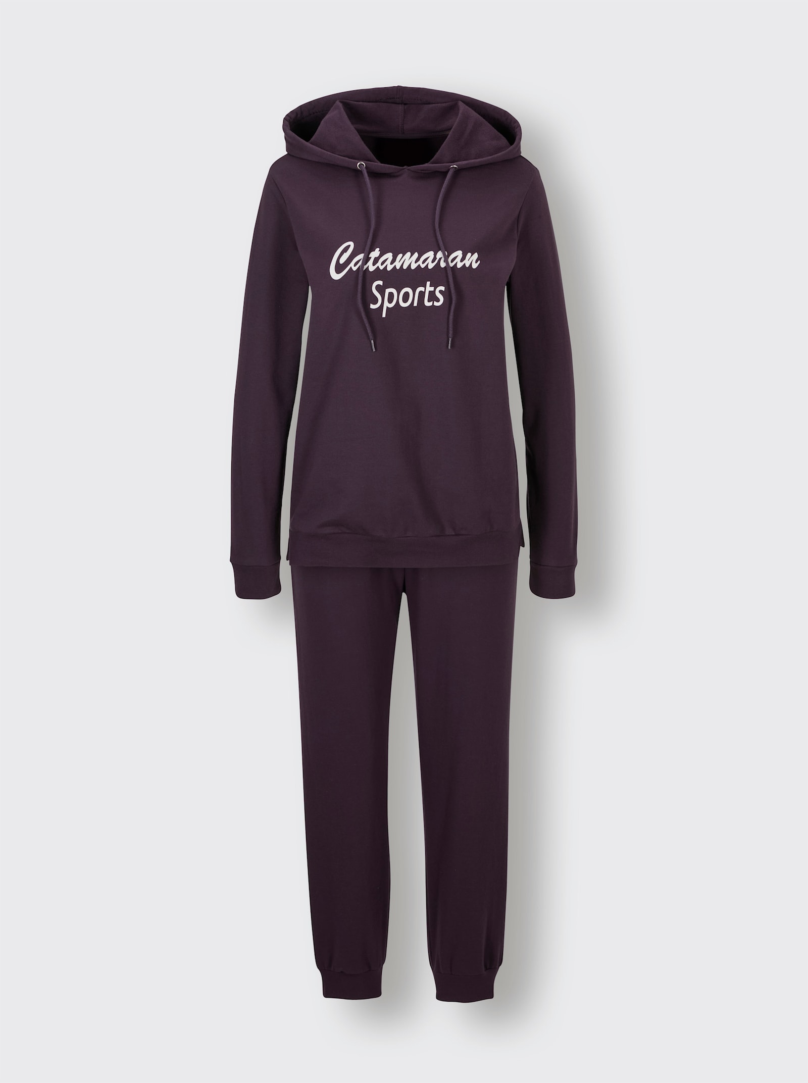 Catamaran Sports Freizeitanzug mit weitenregulierbarer Kapuze - aubergine