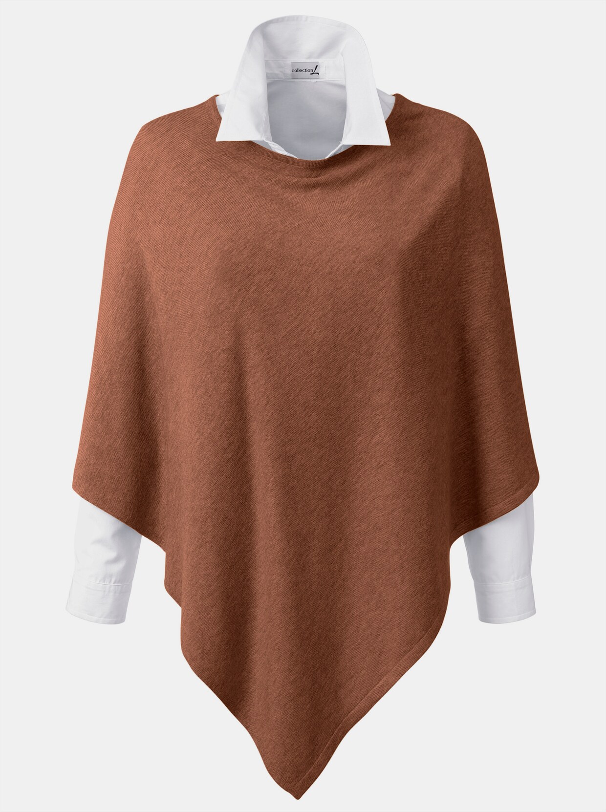 Strickponcho - nugat