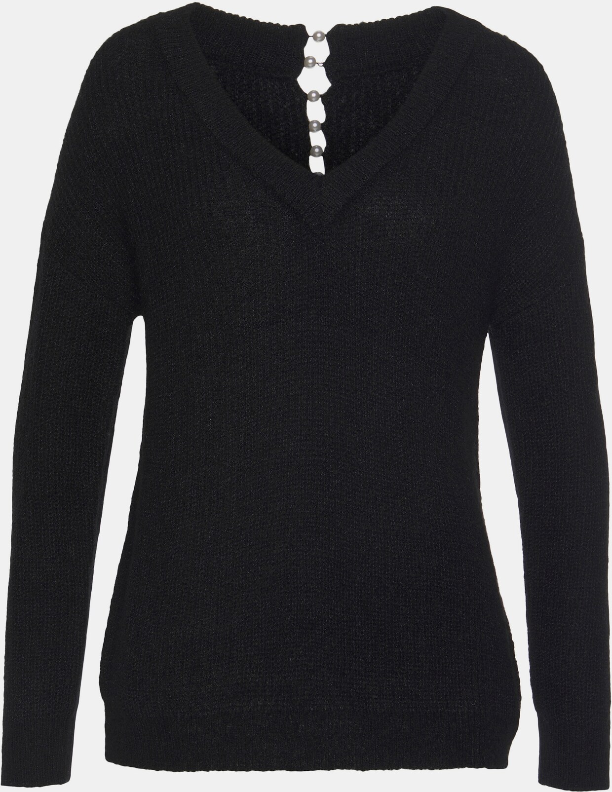LASCANA Pull à encolure en V - noir