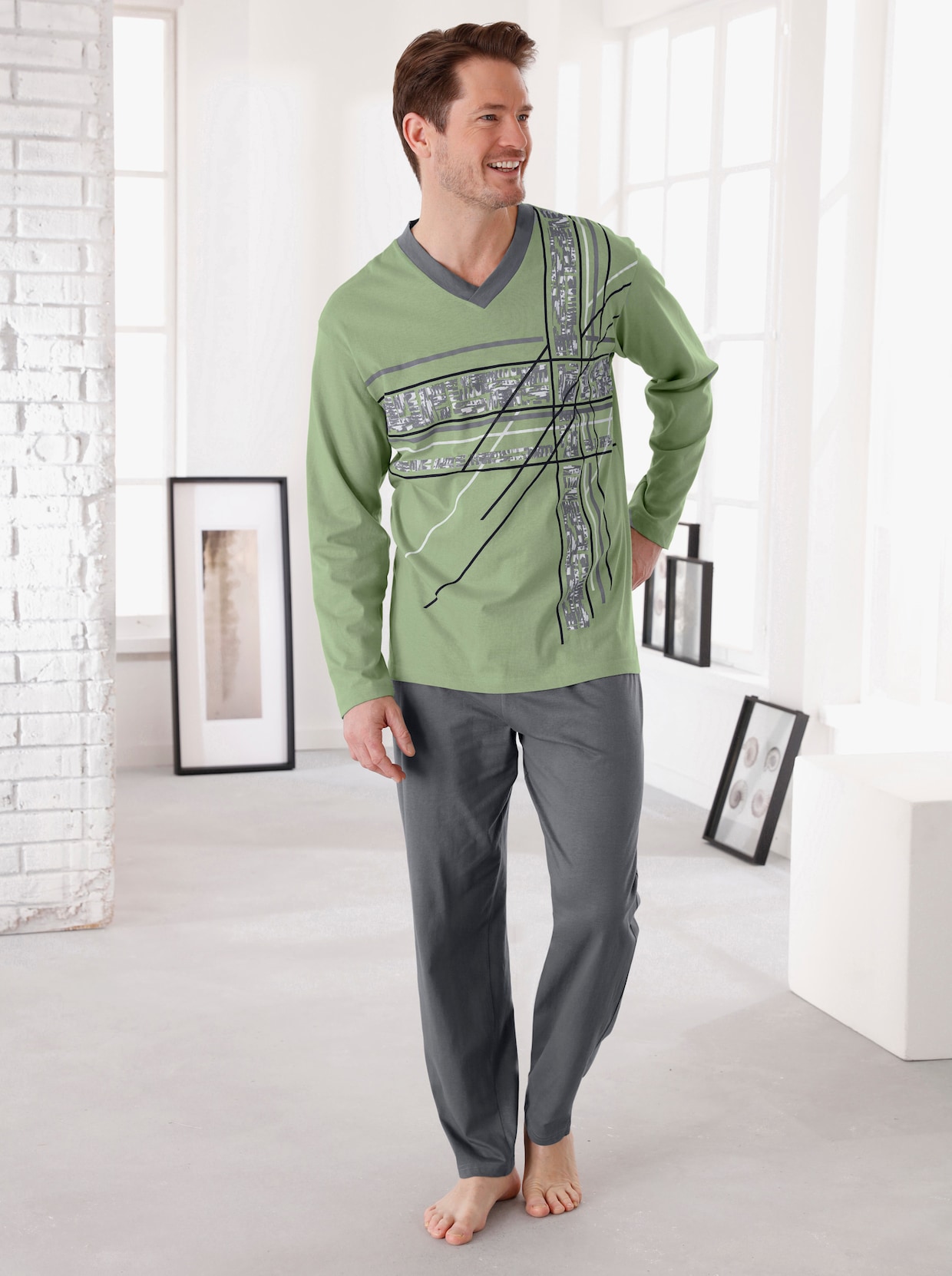 Top Ten Pyjamas - grön-antracit