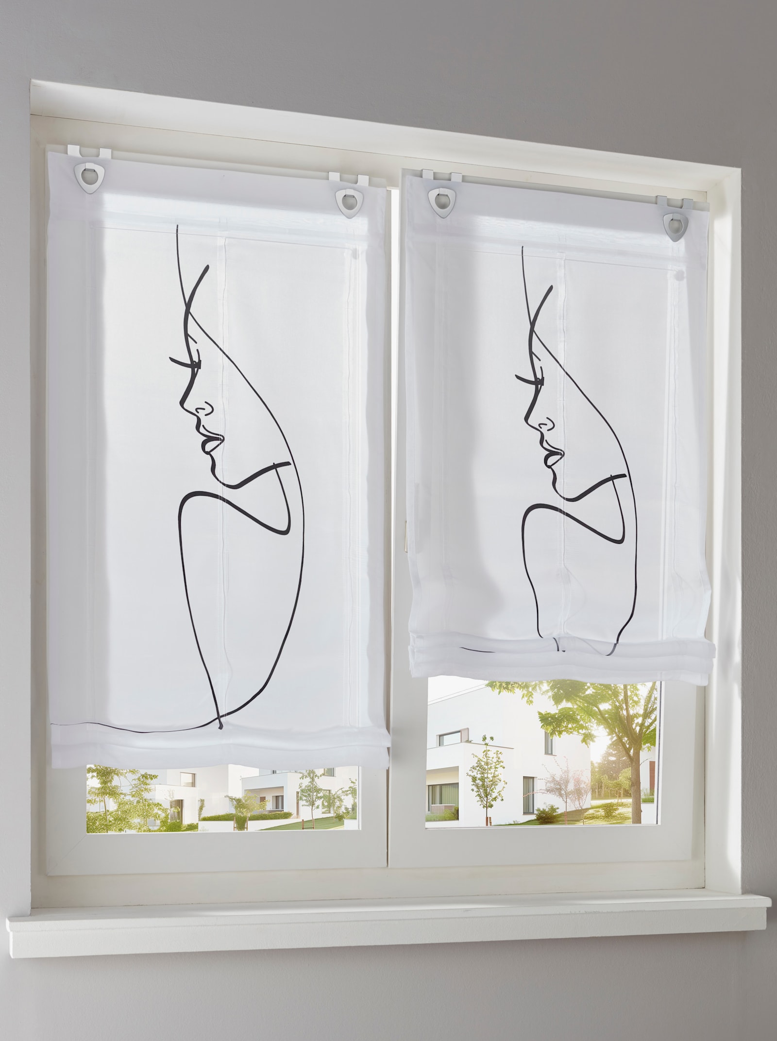 heine home Raffrollo - weiß-grau