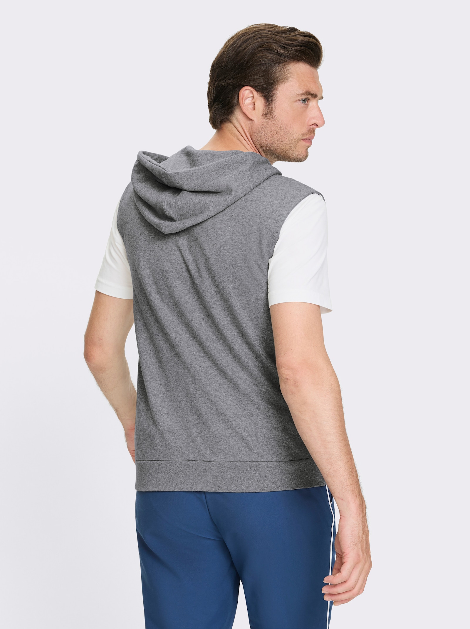 Catamaran Sports Sweatweste mit weitenregulierbarer Kapuze - grau-meliert