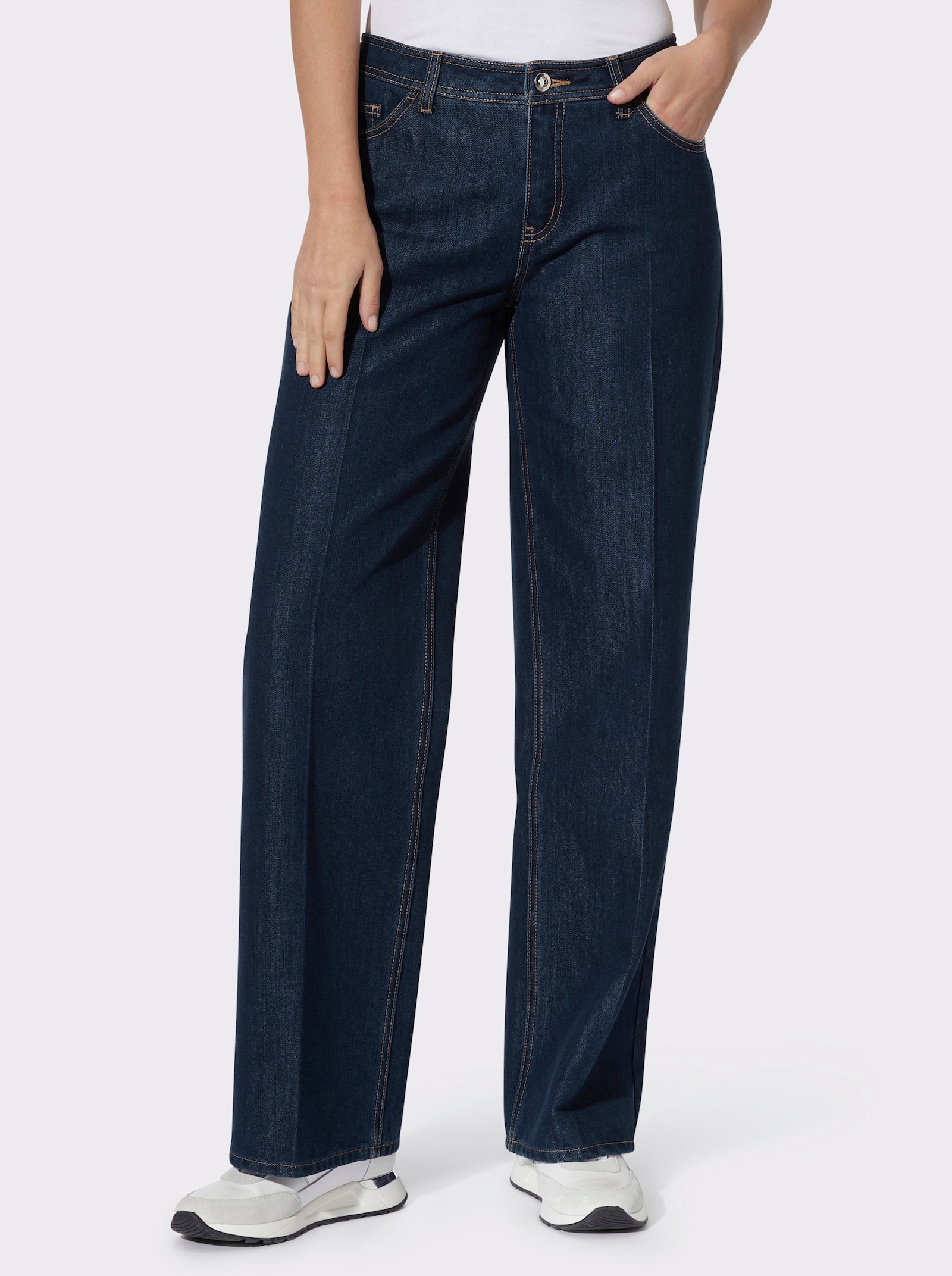 heine 5-Pocket-Jeans mit Bügelfalten - dark blue